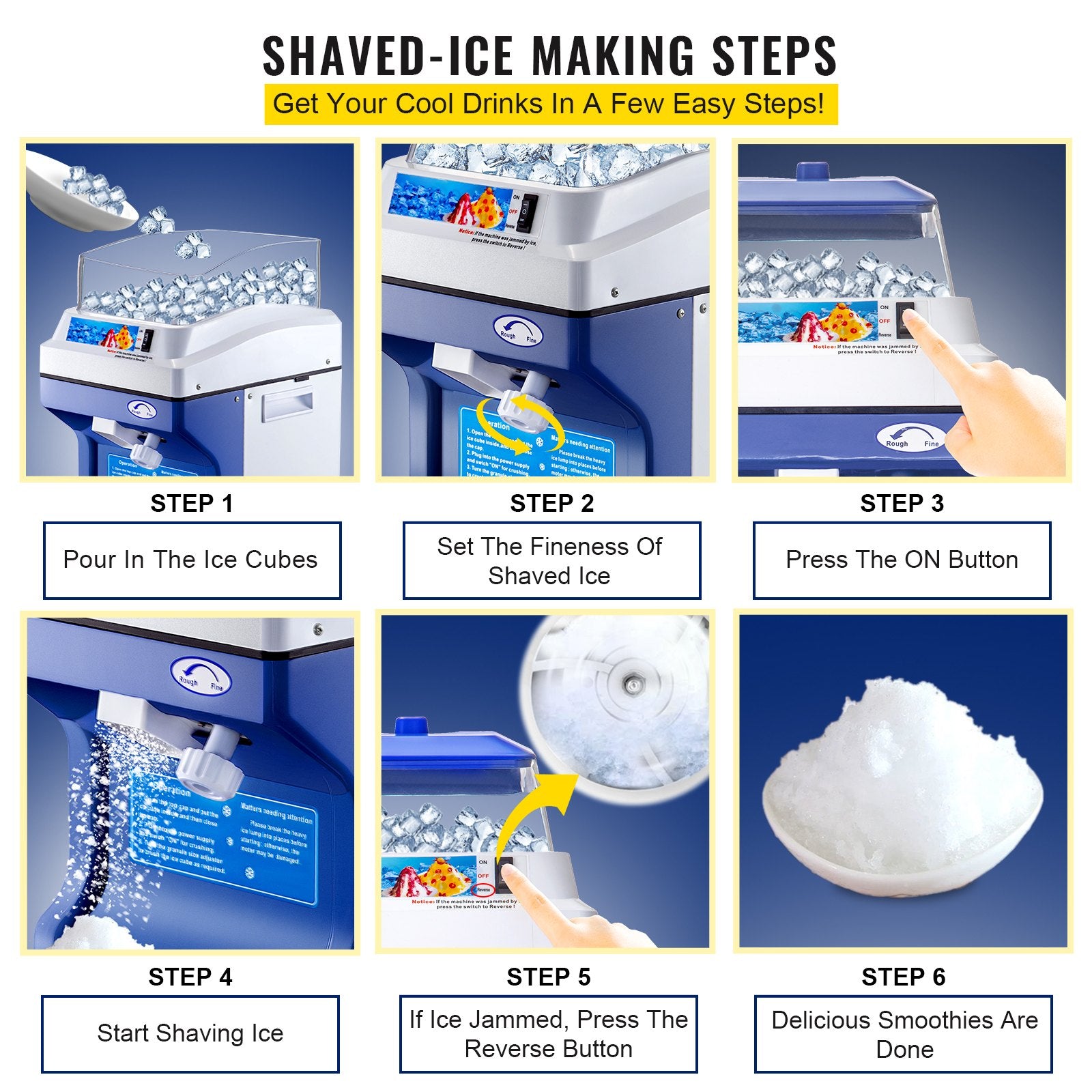 Elektrinis ledo smulkintuvas VEVOR Commercial Ice Shaver, 200 kg/val. našumas