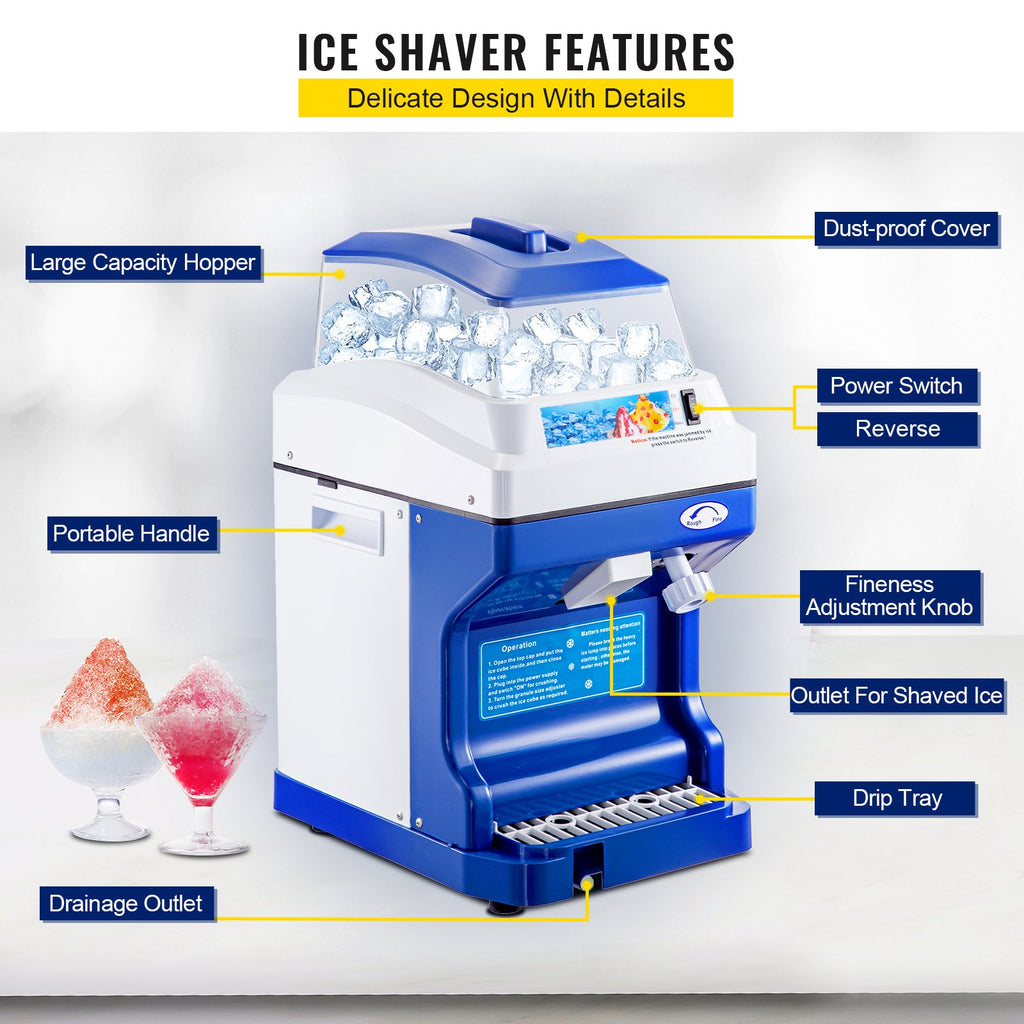 Elektrinis ledo smulkintuvas VEVOR Commercial Ice Shaver, 200 kg/val. našumas