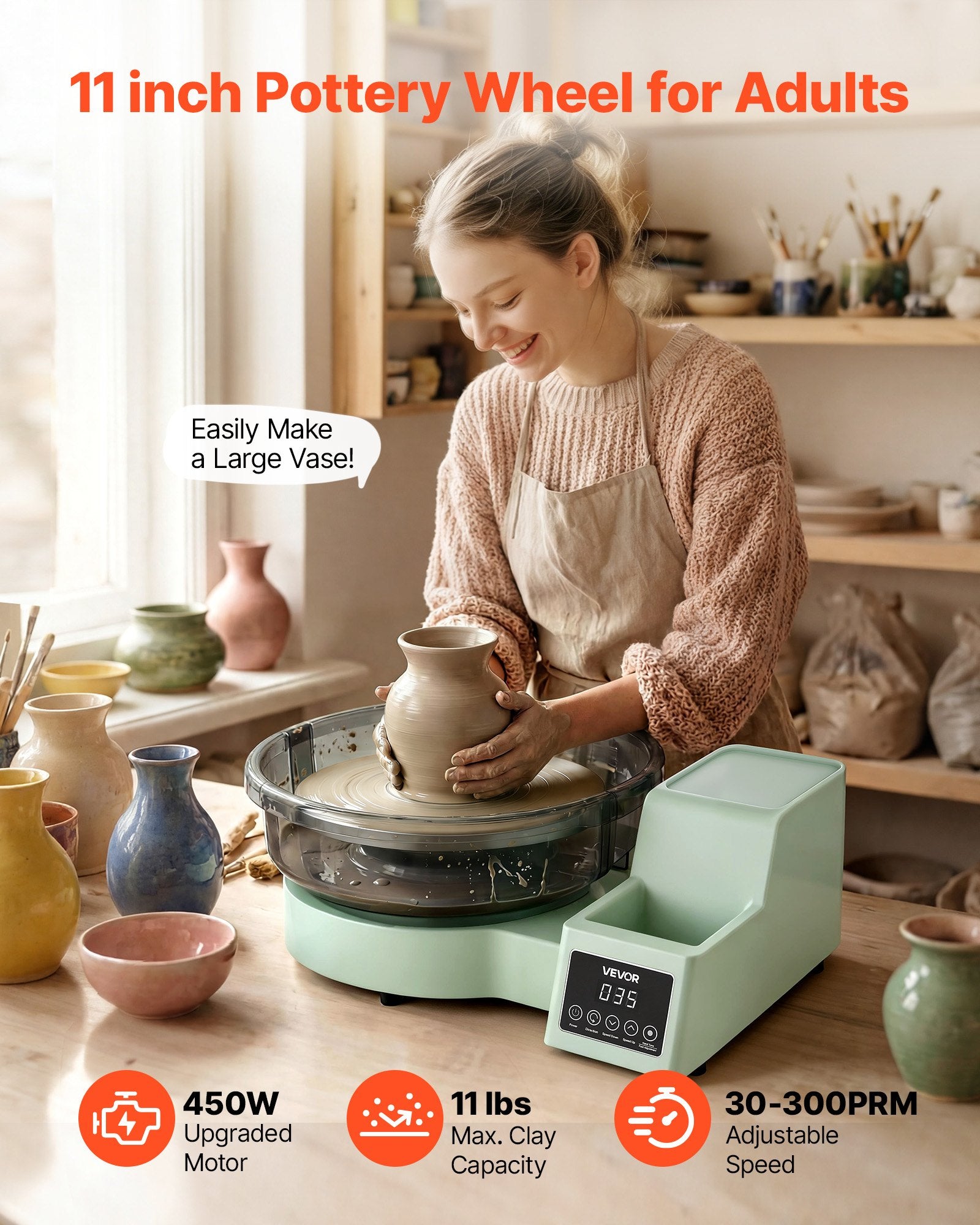 Elektrinis žiedimo ratas VEVOR LSXPJ-515, 450W
