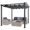 Pergola VEVOR JDG-098-33DBE, 3x3 m su ištraukiamu stogeliu