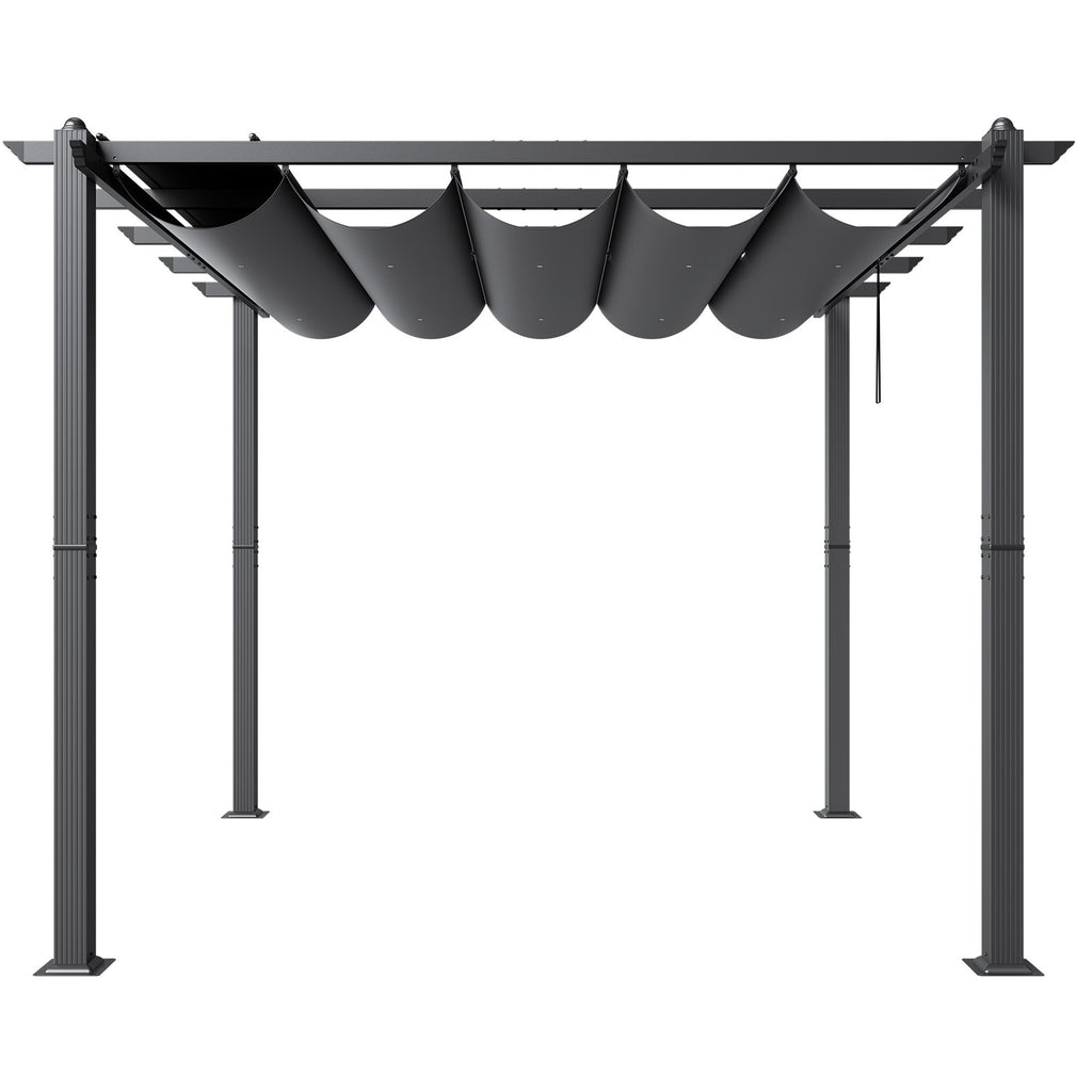 Pergola VEVOR JDG-098-33DBE, 3x3 m su ištraukiamu stogeliu