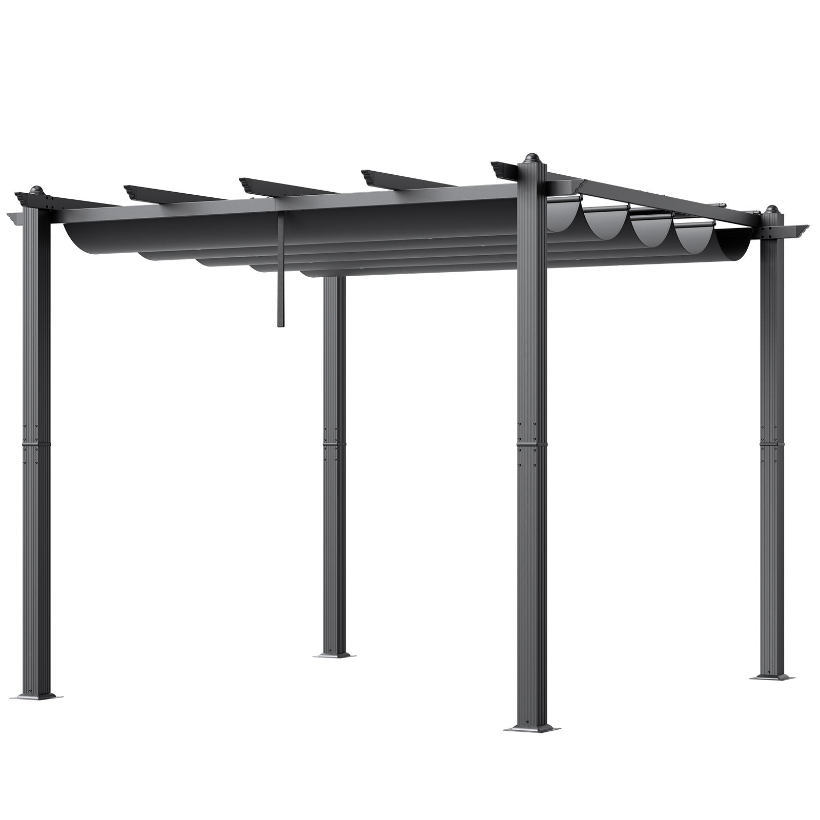 Pergola VEVOR JDG-098-33DBE, 3x3 m su ištraukiamu stogeliu