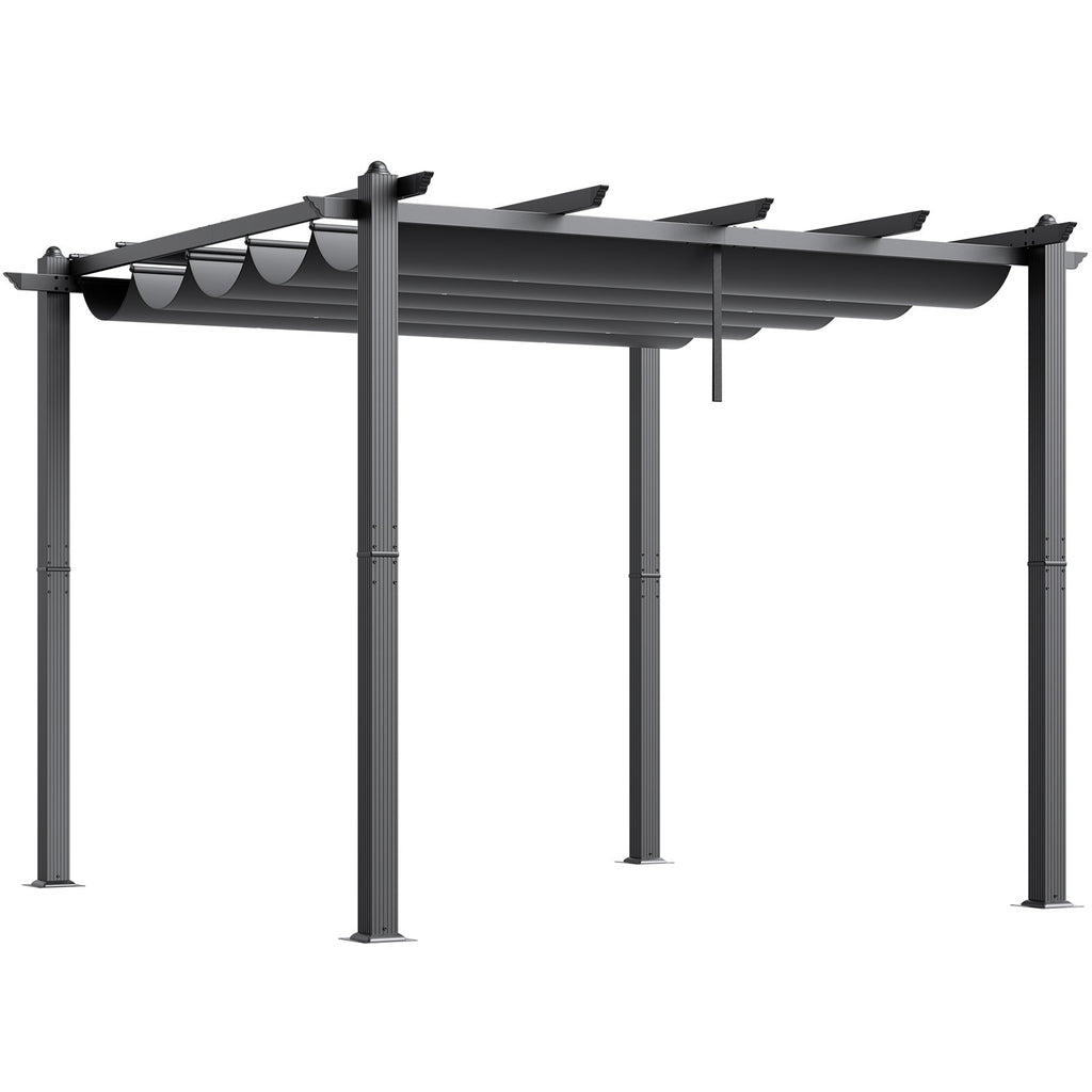 Pergola VEVOR JDG-098-33DBE, 3x3 m su ištraukiamu stogeliu