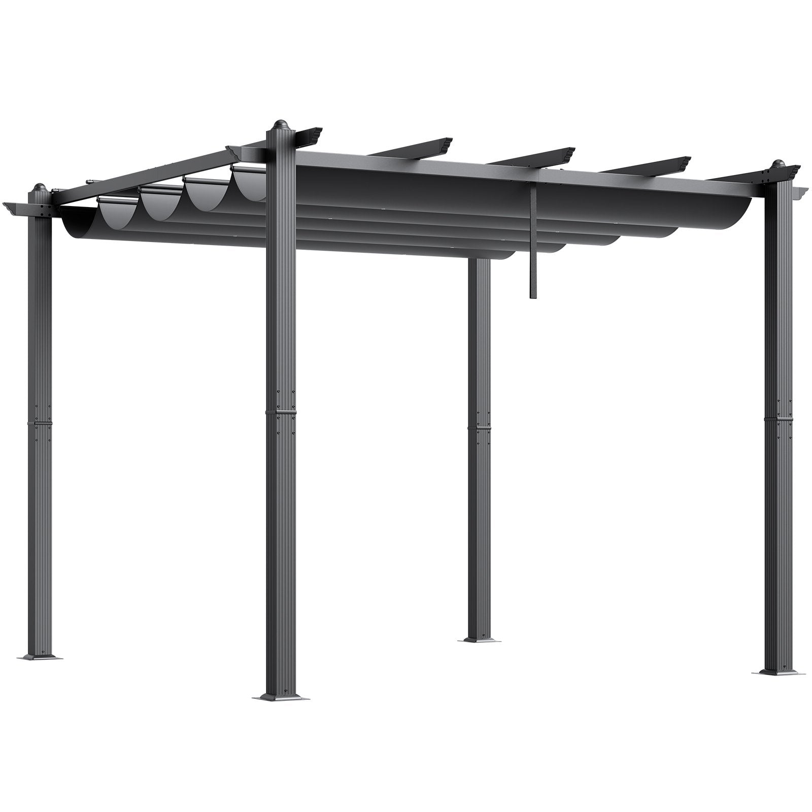 Pergola VEVOR JDG-098-33DBE, 3x3 m su ištraukiamu stogeliu