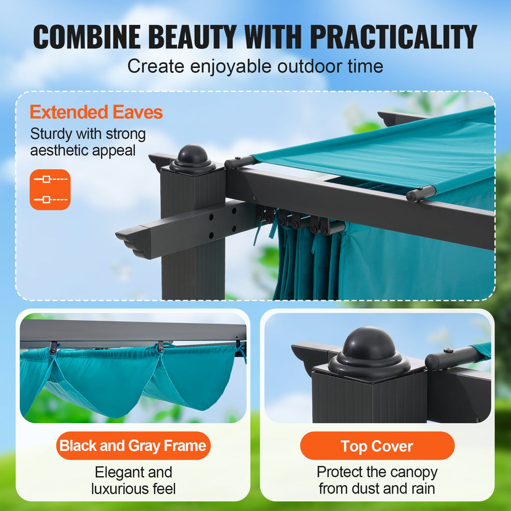 Lauko pavėsinė-pergola VEVOR JDG-098-34DBL, 3 x 4 m