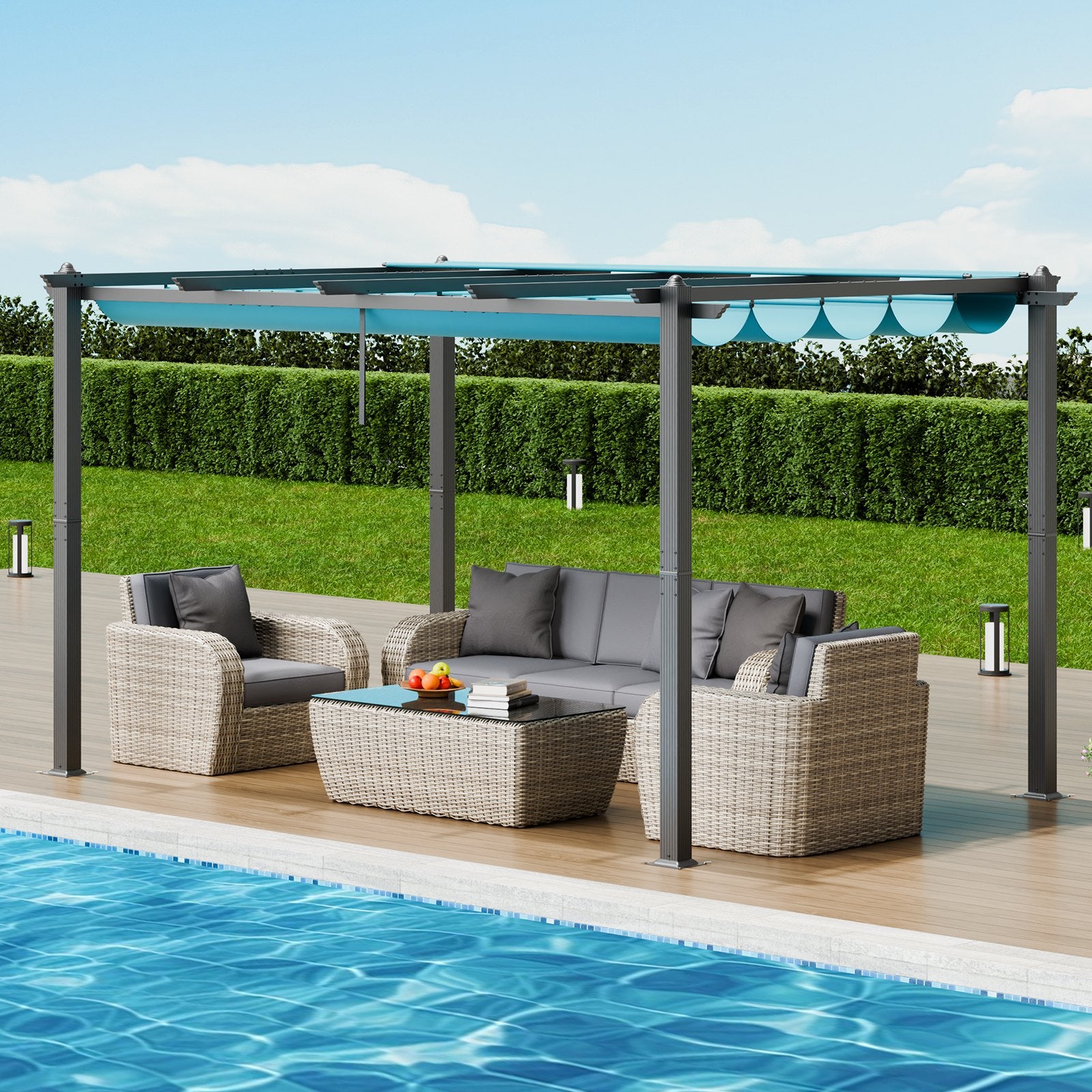 Lauko pavėsinė-pergola VEVOR JDG-098-34DBL, 3 x 4 m
