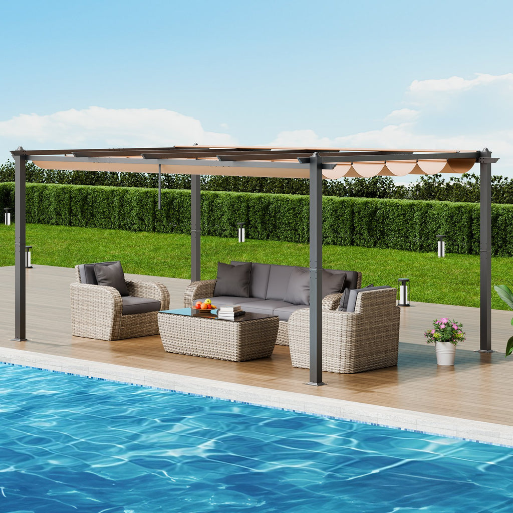 Lauko pavėsinė-pergola VEVOR JDG-098-48DBE, 3,6 x 4,86 m