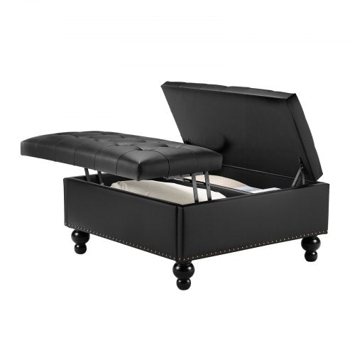 Pufas-daiktadėžė VEVOR CWD0099CA-KD-BLACK, 88 cm