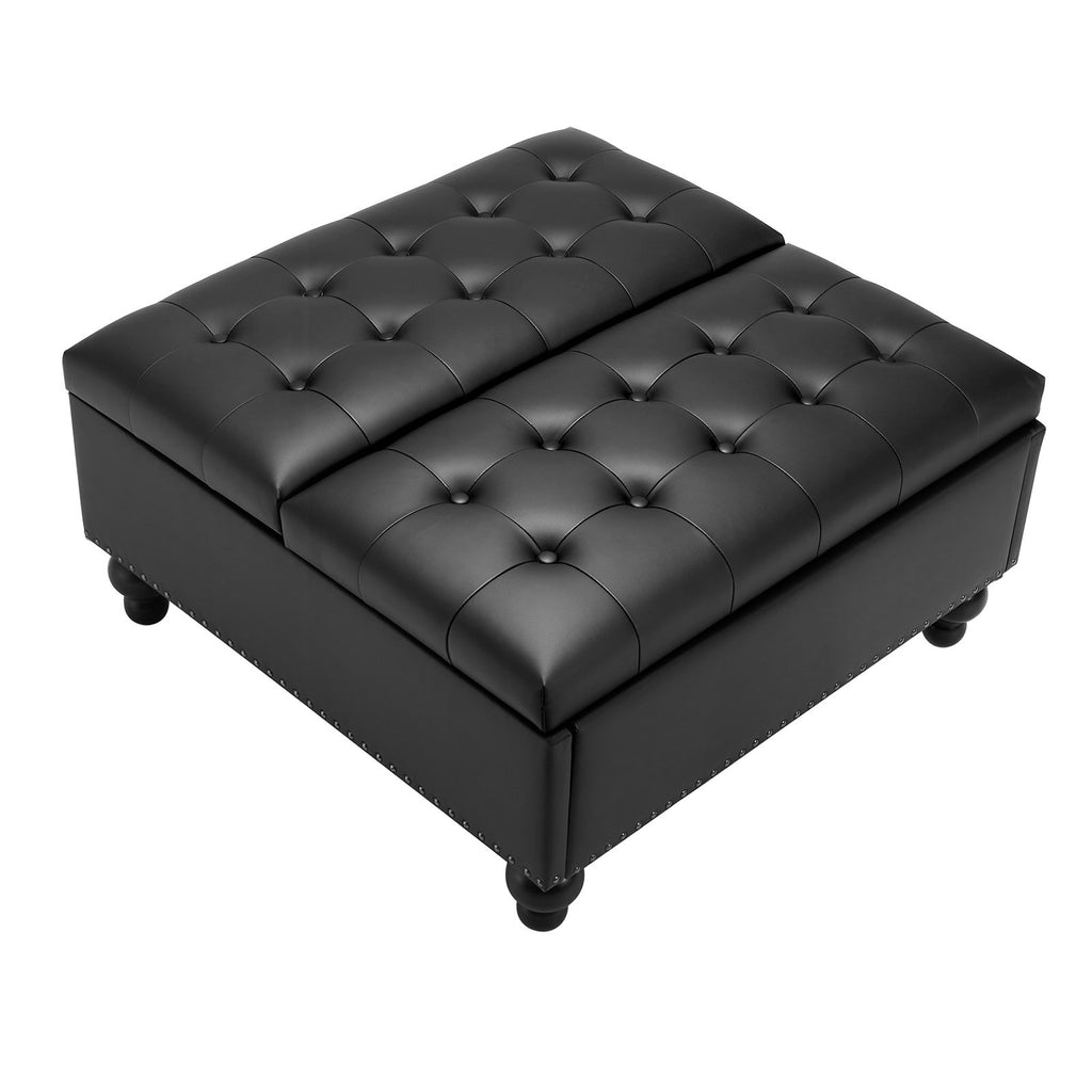 Pufas-daiktadėžė VEVOR CWD0099CA-KD-BLACK, 88 cm