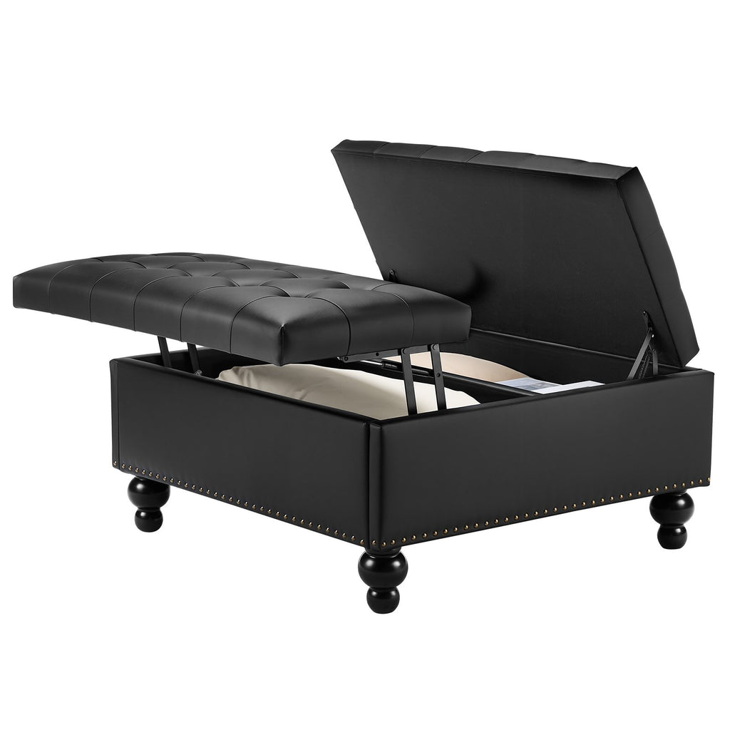 Pufas-daiktadėžė VEVOR CWD0099CA-KD-BLACK, 88 cm