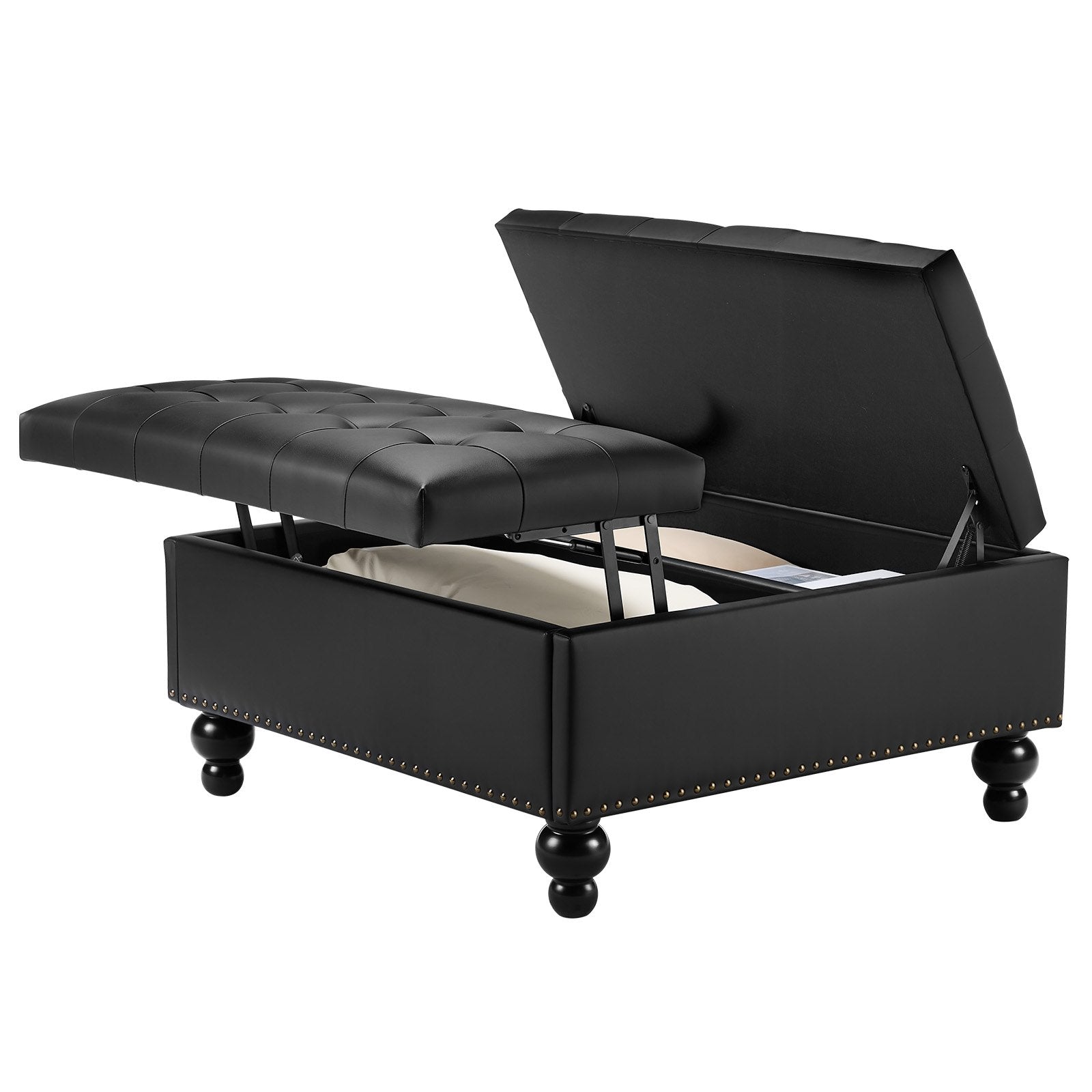 Pufas-daiktadėžė VEVOR CWD0099CA-KD-BLACK, 88 cm