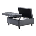 Kvadratinis pufas su daiktadėže VEVOR CWD0095CA-KD-GRAY, 80 cm
