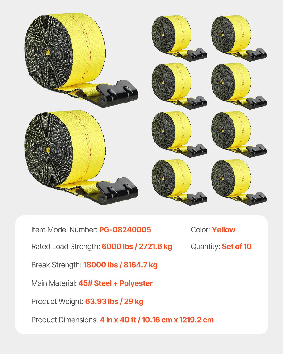 Gervės diržai VEVOR PG-08240005, 2722 kg keliamoji galia