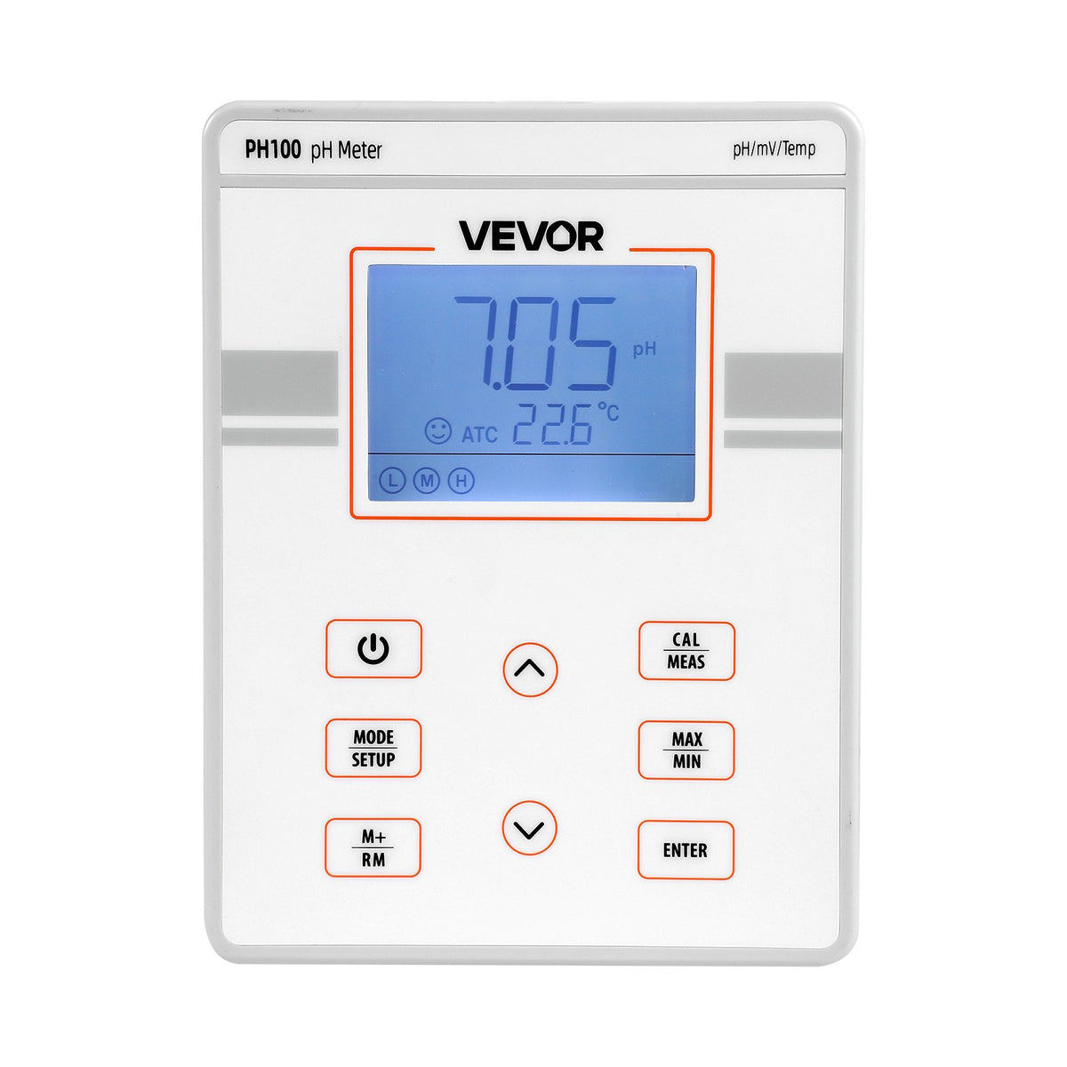 Stalinis pH matuoklis VEVOR PH100, 0–14 pH diapazonas
