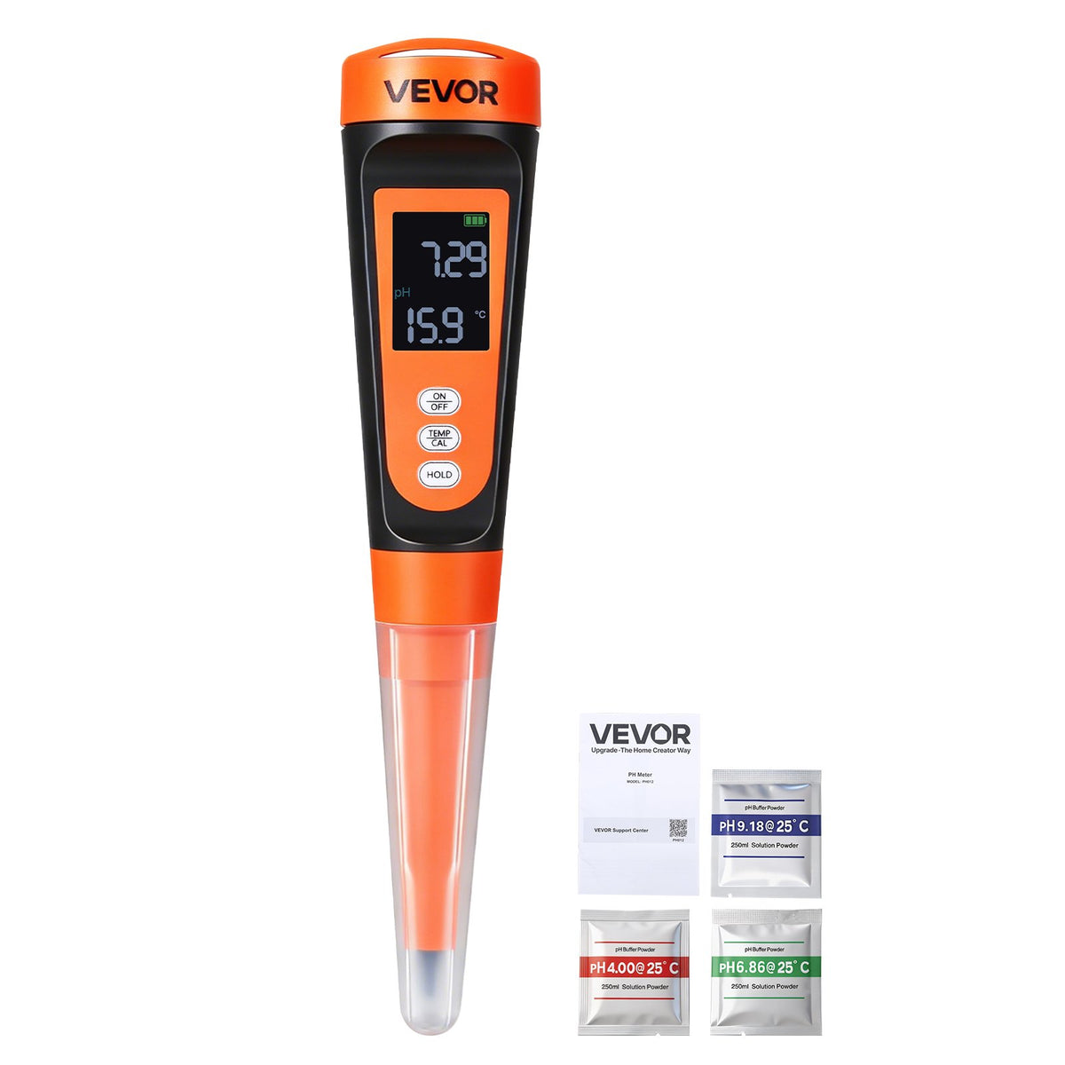 Maistinis pH metras VEVOR PH012, 0–14 pH diapazonas