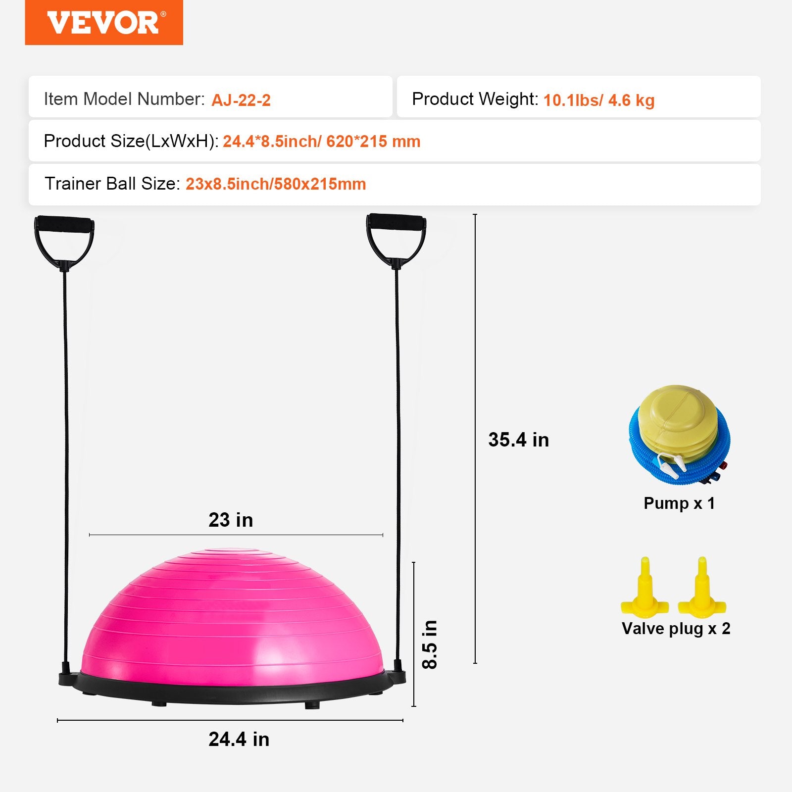 Pusiausvyros treniruoklis VEVOR AJ-22-2, 62 cm skersmens