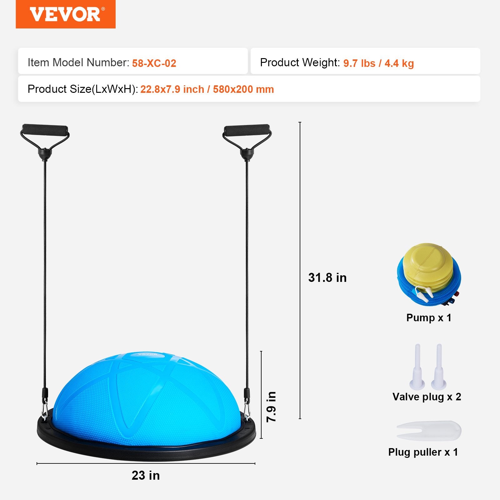 Pusiausvyros treniruoklis VEVOR 58-XC-02, 58 cm