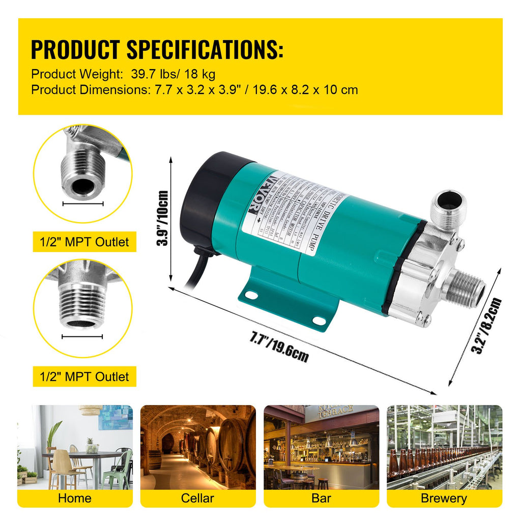 Magnetinis alaus siurblys VEVOR VV-BBP-10, 10 W