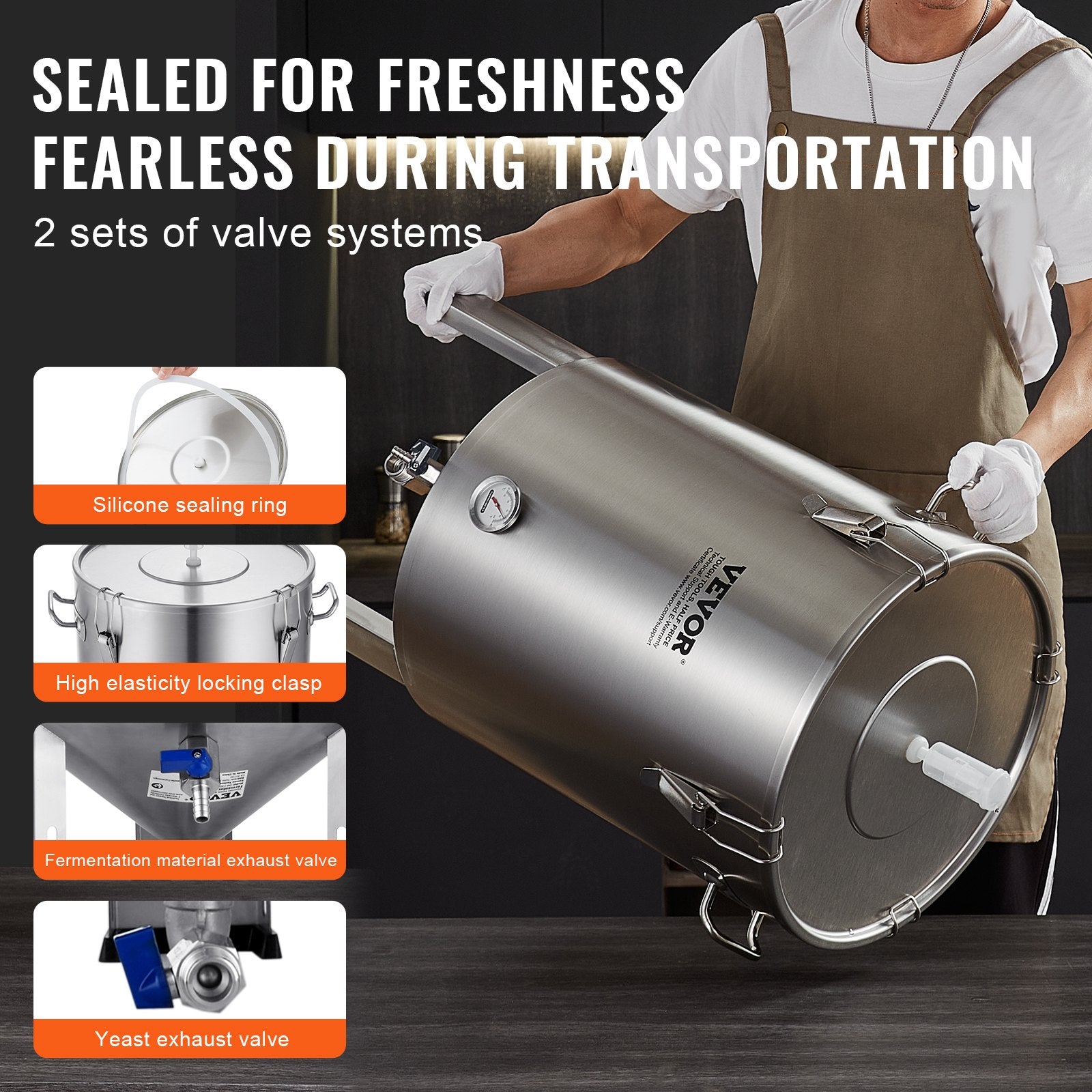 Alaus fermentavimo talpa VEVOR DM-F600, 60 l