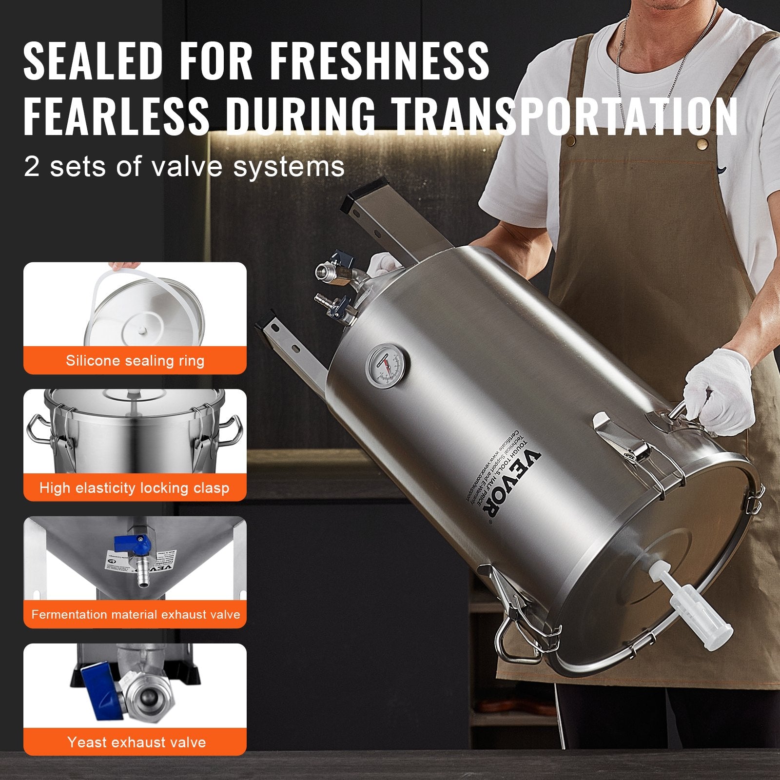 Alaus fermentavimo talpa VEVOR DM-F300, 30 l