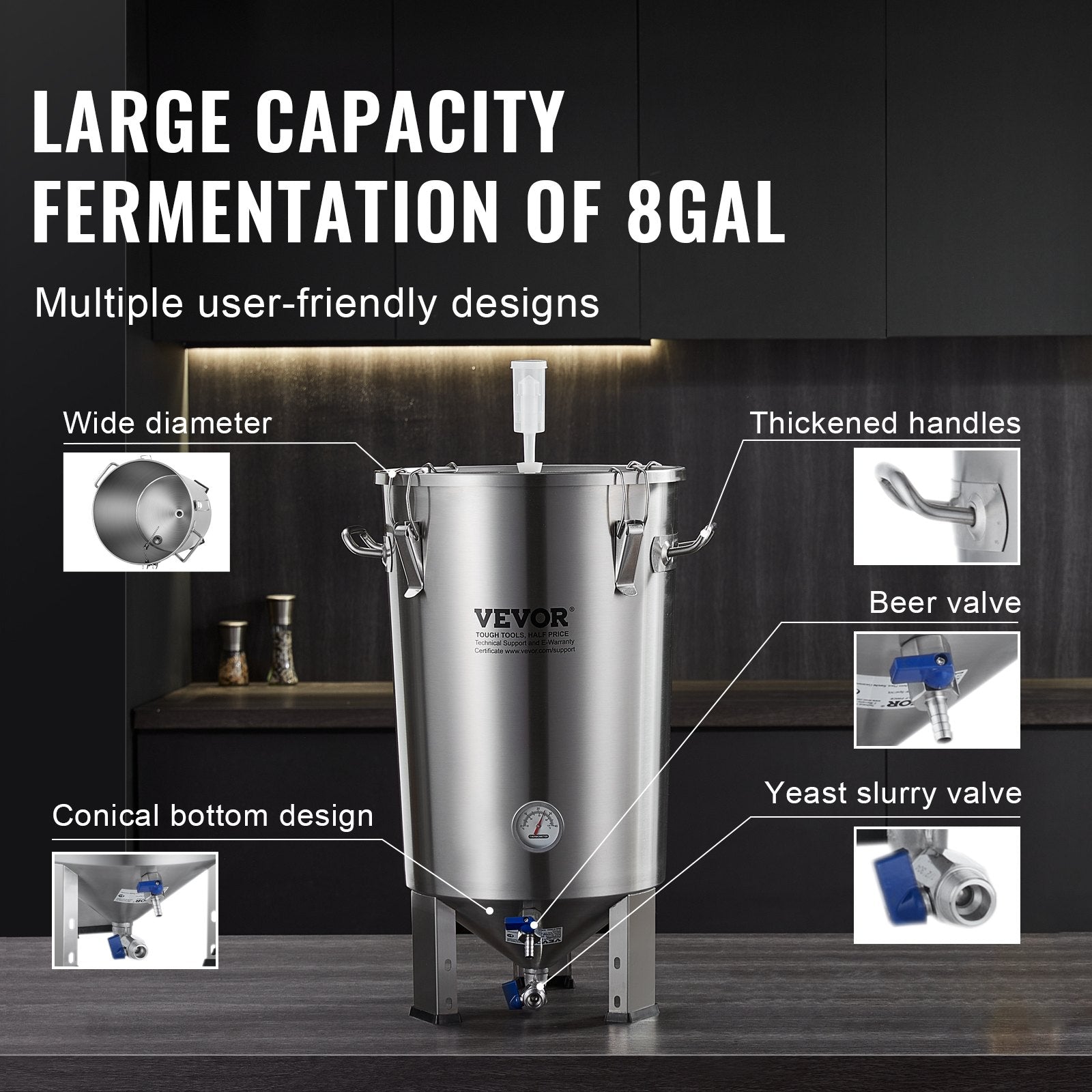 Alaus fermentavimo talpa VEVOR DM-F300, 30 l