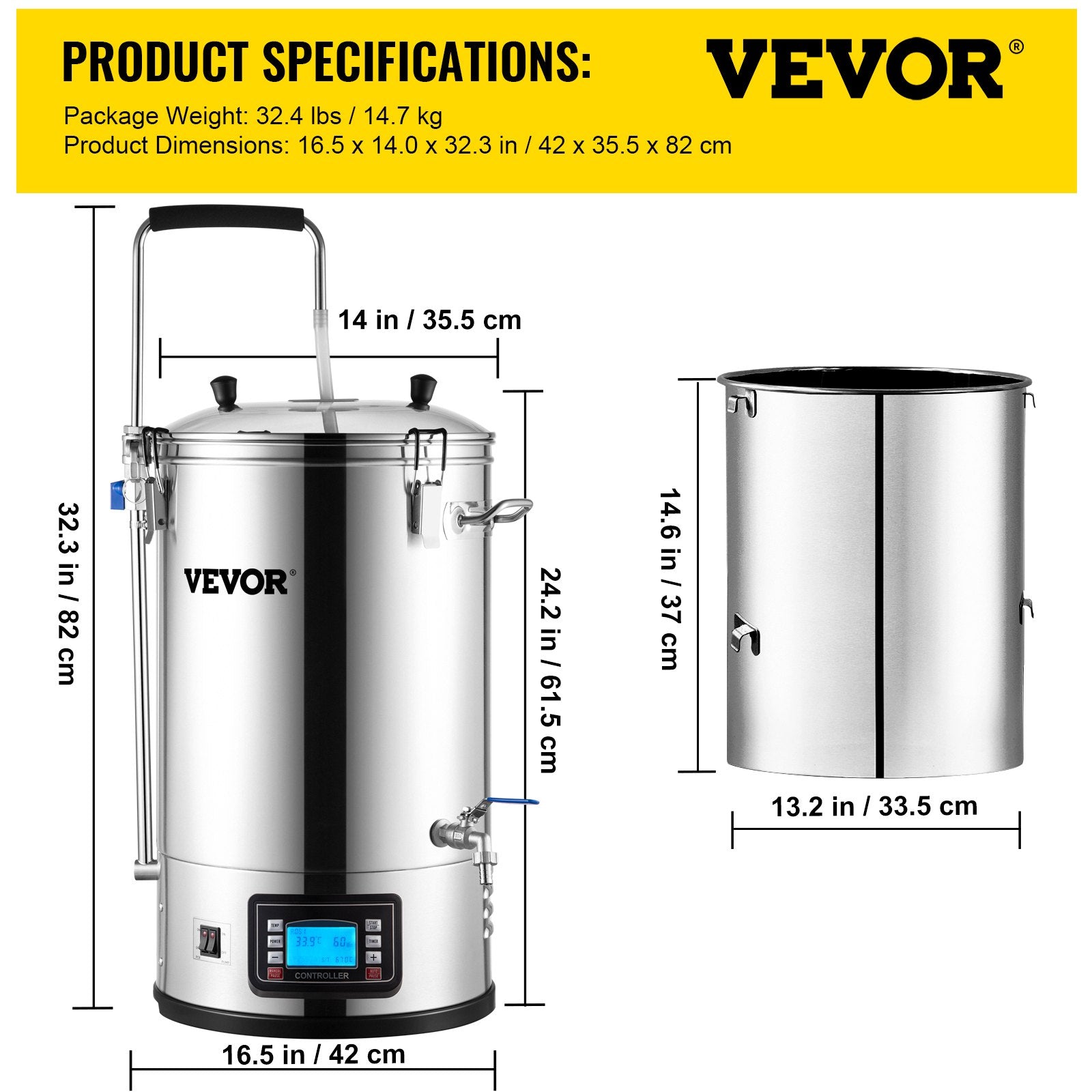 Elektrinė alaus virimo sistema VEVOR N30, 30 l