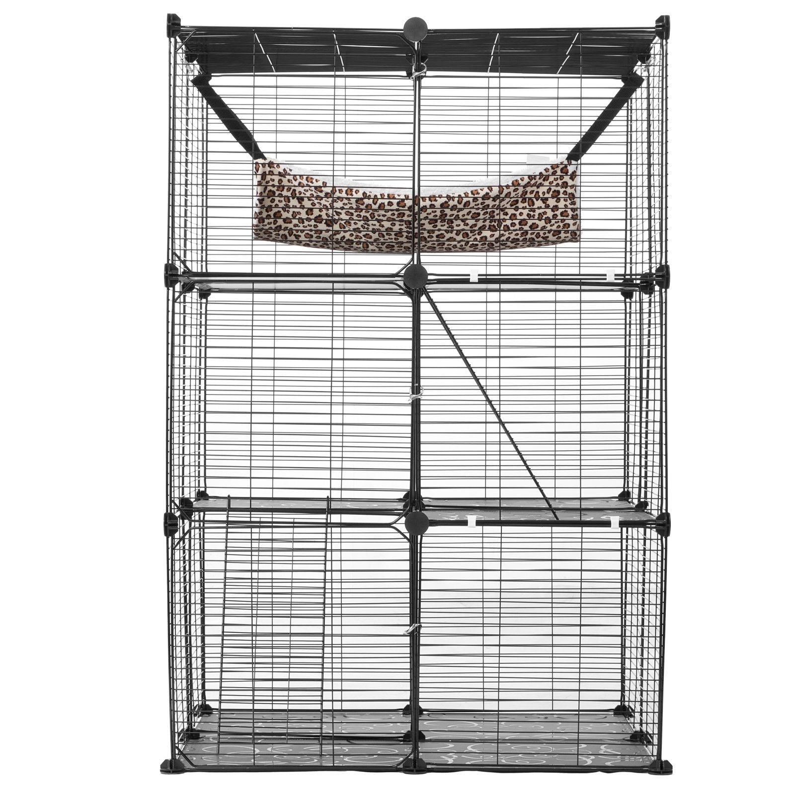 Trijų aukštų narvas katėms VEVOR LS0262, 71x71x104 cm