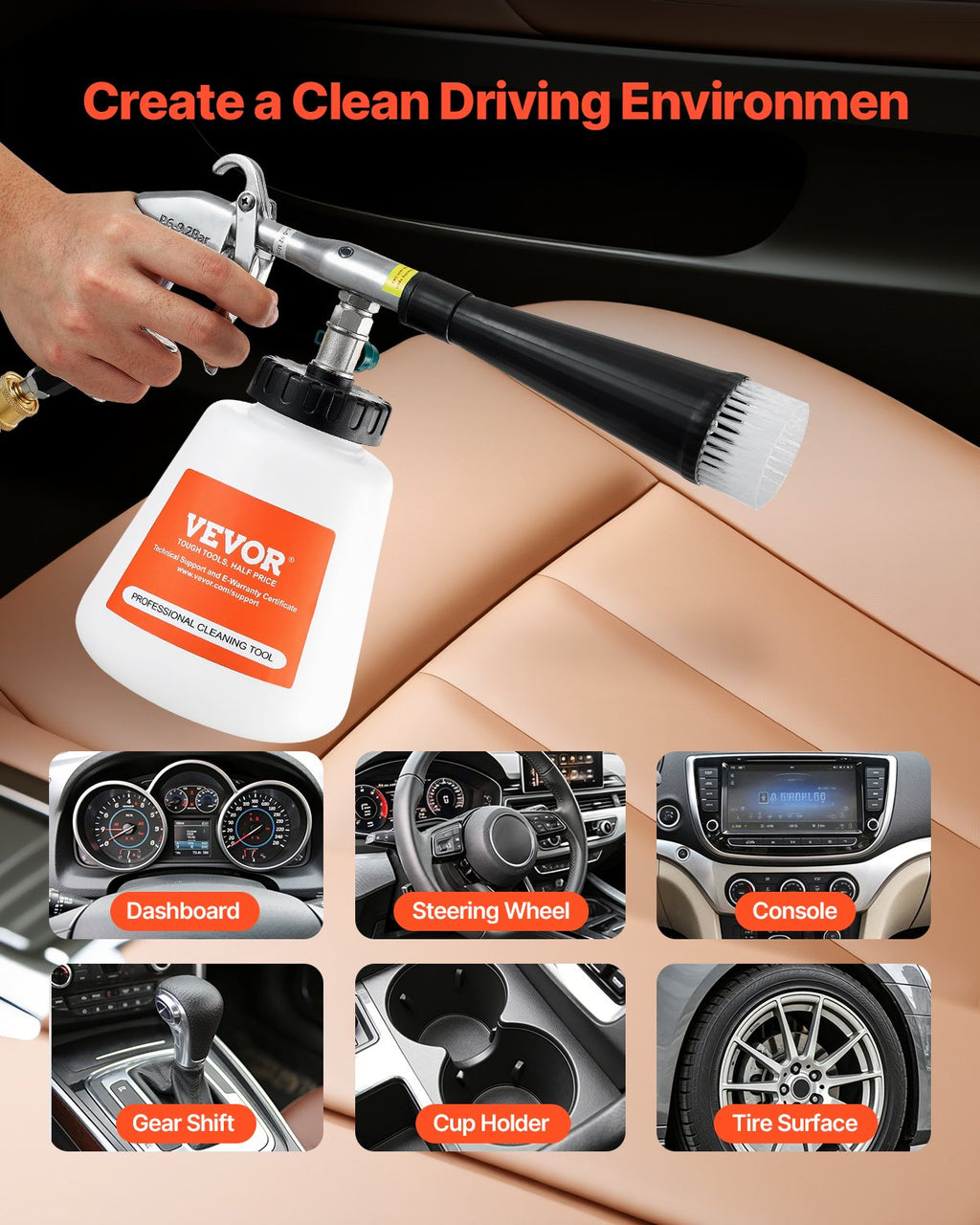 Pneumatinis automobilių valymo pistoletas VEVOR HCL-01, 6–9,2 bar