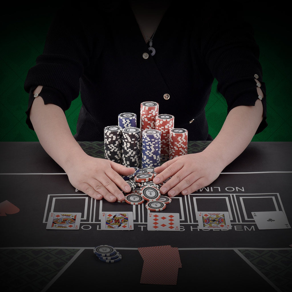 Pokerio rinkinys VEVOR YC-300-2, 300 žetonų