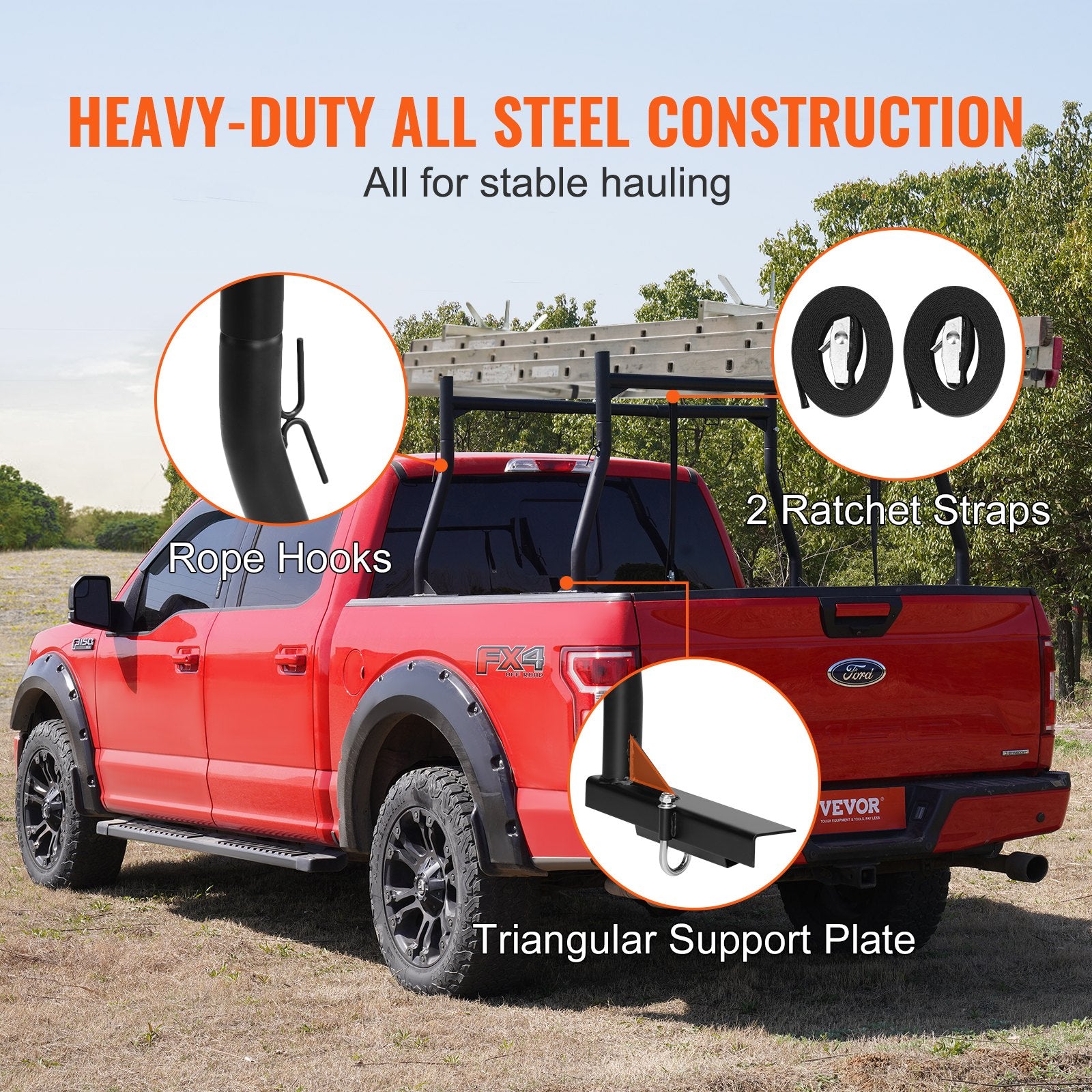 Pikapo krovinių laikiklis VEVOR Extendable Truck Rack, 363 kg keliamoji galia