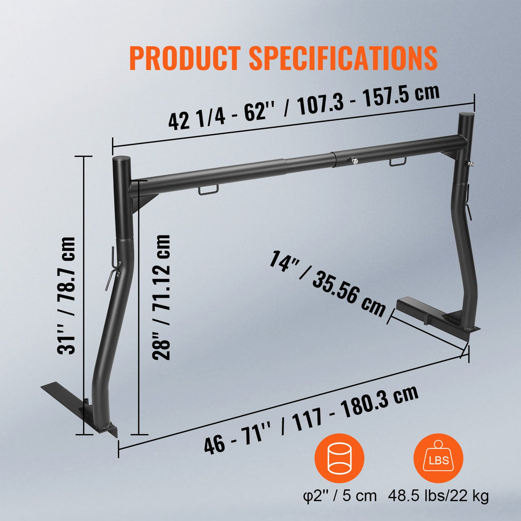 Pikapo krovinių laikiklis VEVOR Extendable Truck Rack, 363 kg keliamoji galia