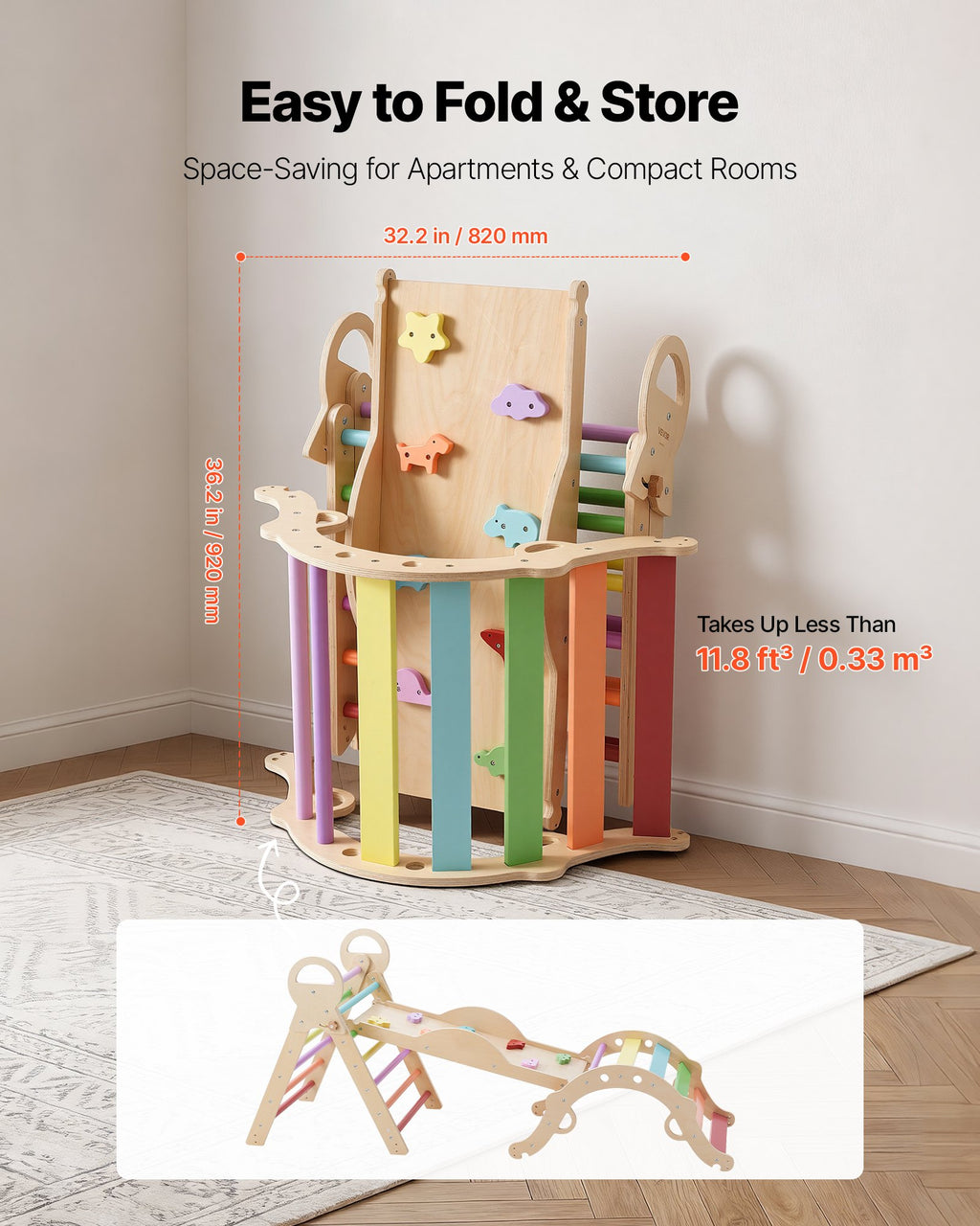 Montessori laipiojimo rinkinys VEVOR ZYS001, 9-in-1, 68 kg apkrova