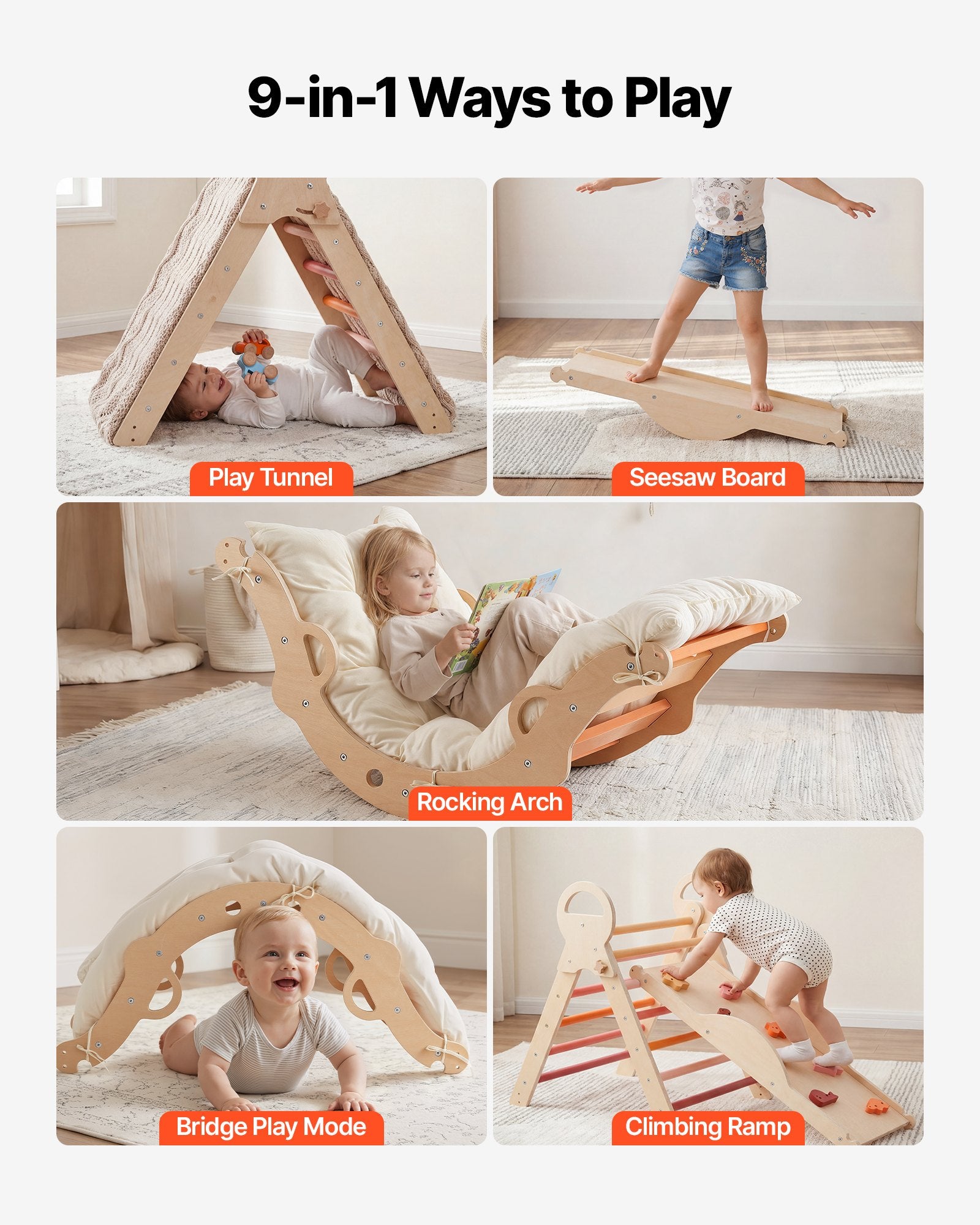 Montessori laipiojimo rinkinys VEVOR ZYS003, 9-in-1