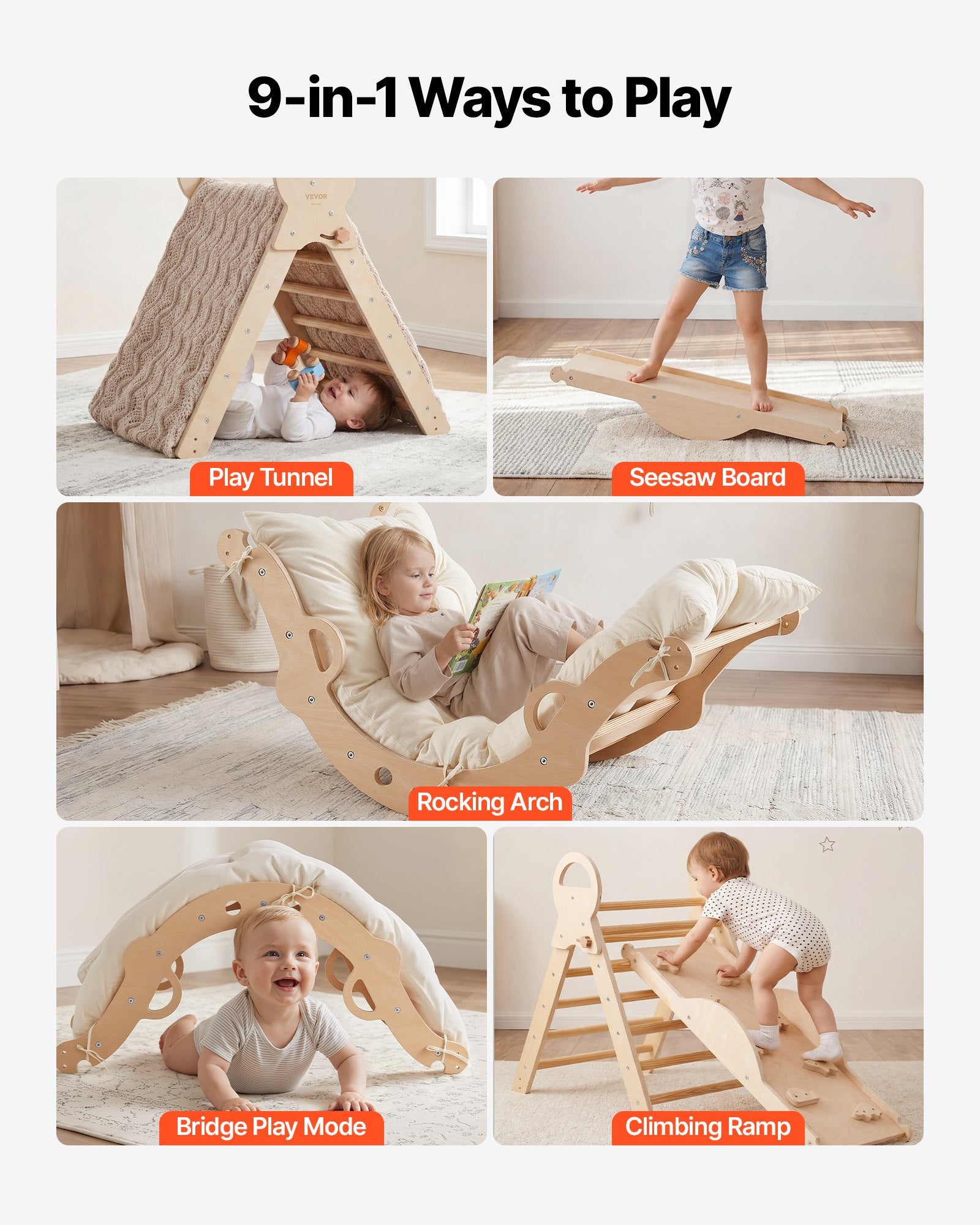 Montessori laipiojimo rinkinys VEVOR ZYS004, 9-in-1