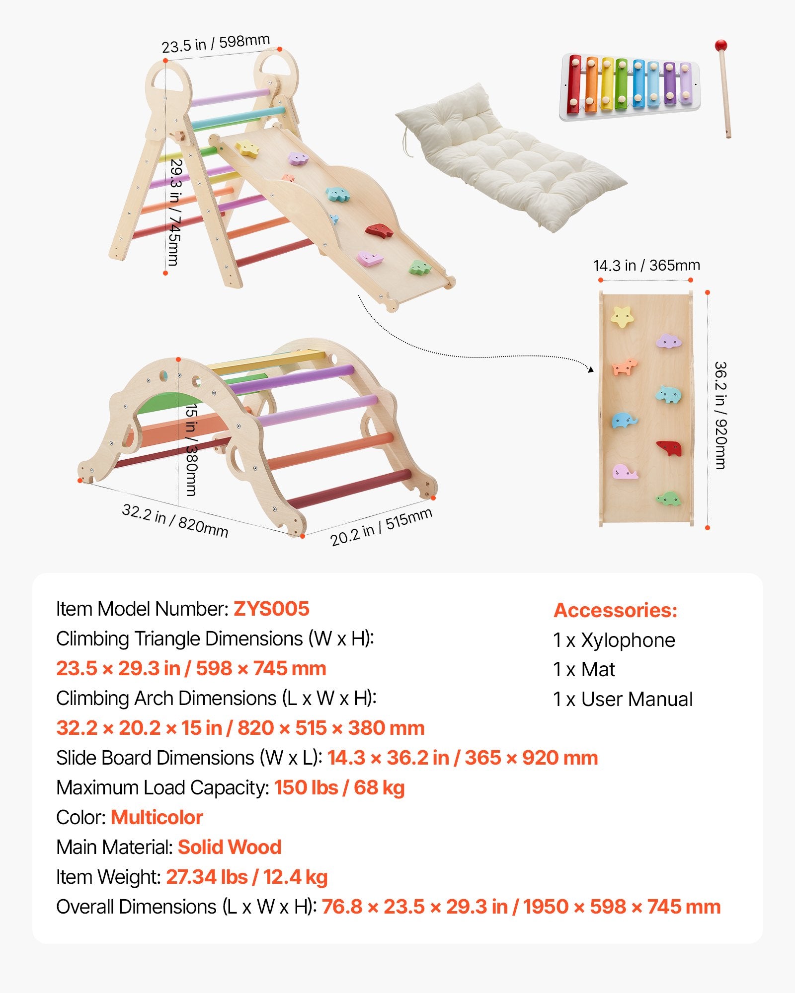 Montessori laipiojimo rinkinys VEVOR ZYS005, 9-in-1