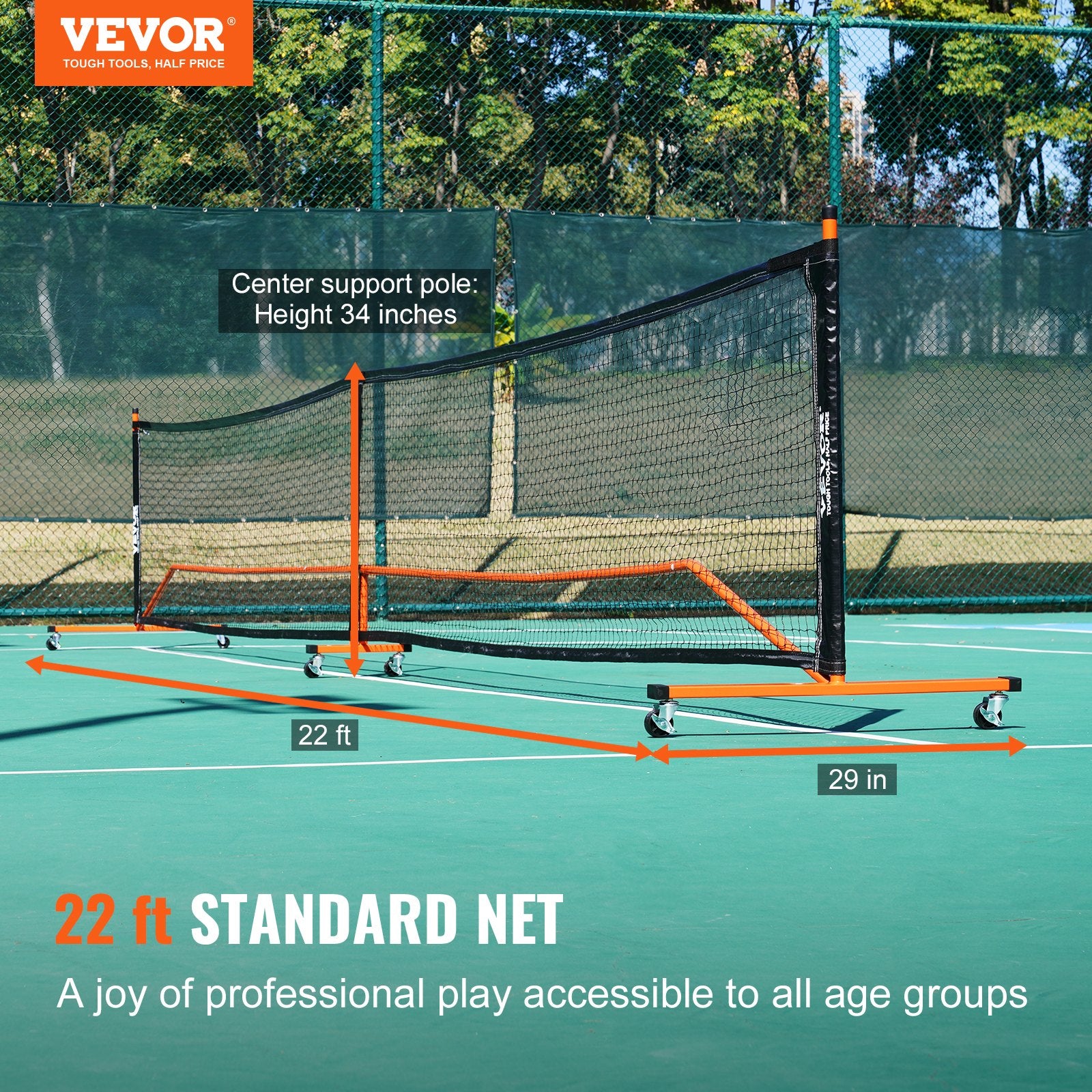 Pickleball tinklo komplektas VEVOR JH-504, 6,72 m ilgio