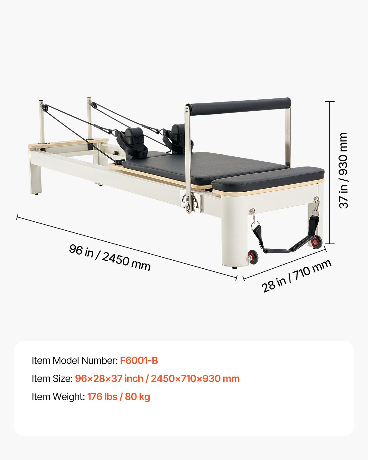 Pilateso treniruoklis VEVOR F6001-B, iki 181 kg apkrova