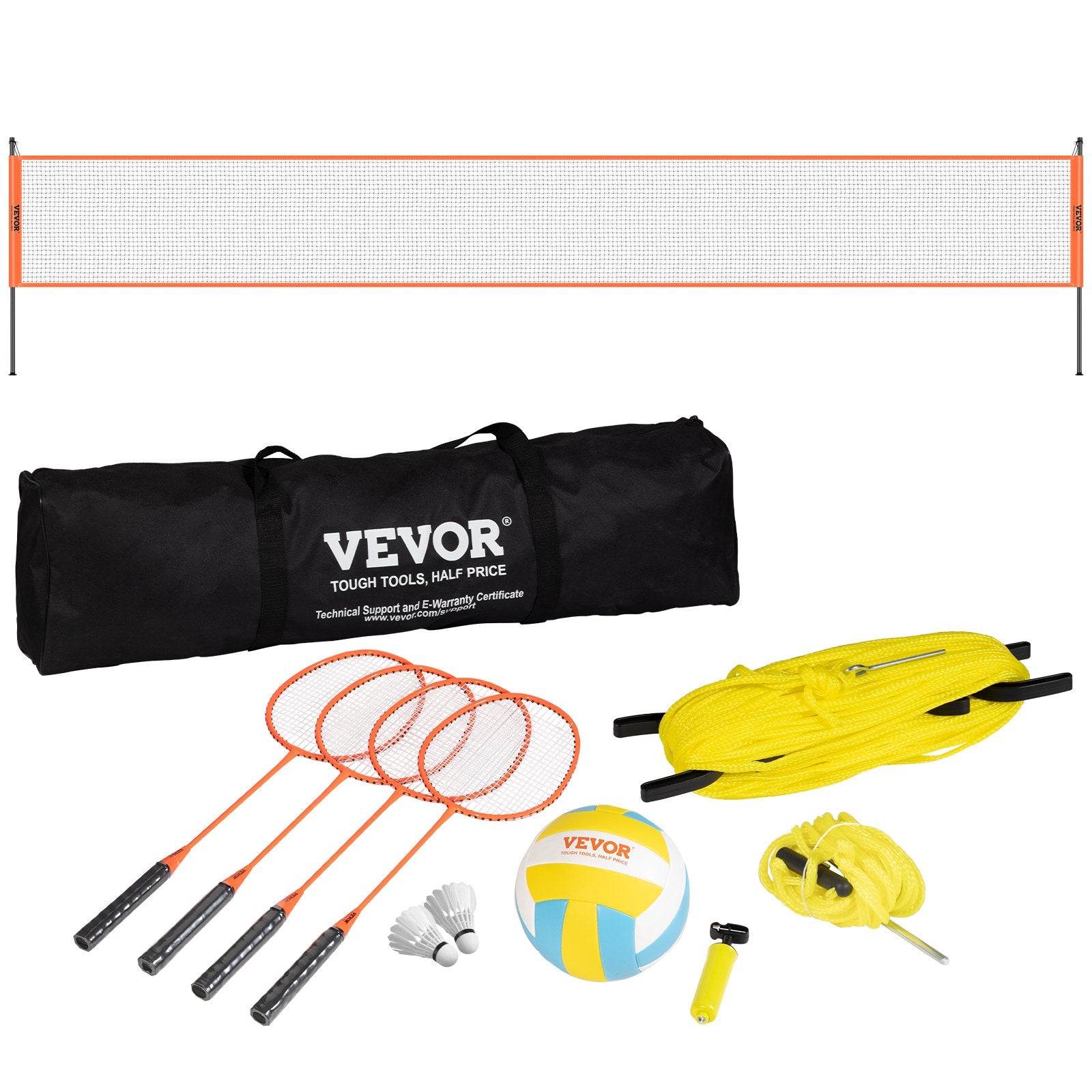 Tinklinio ir badmintono rinkinys VEVOR JH-301, reguliuojamas aukštis