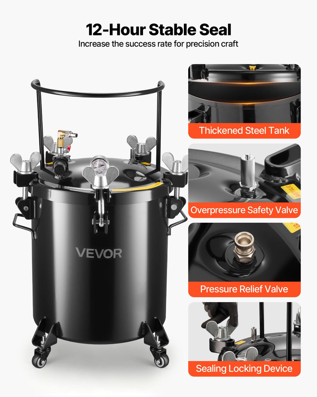 Slėginis bakas dervai VEVOR JY-ZDX40L, 40 l