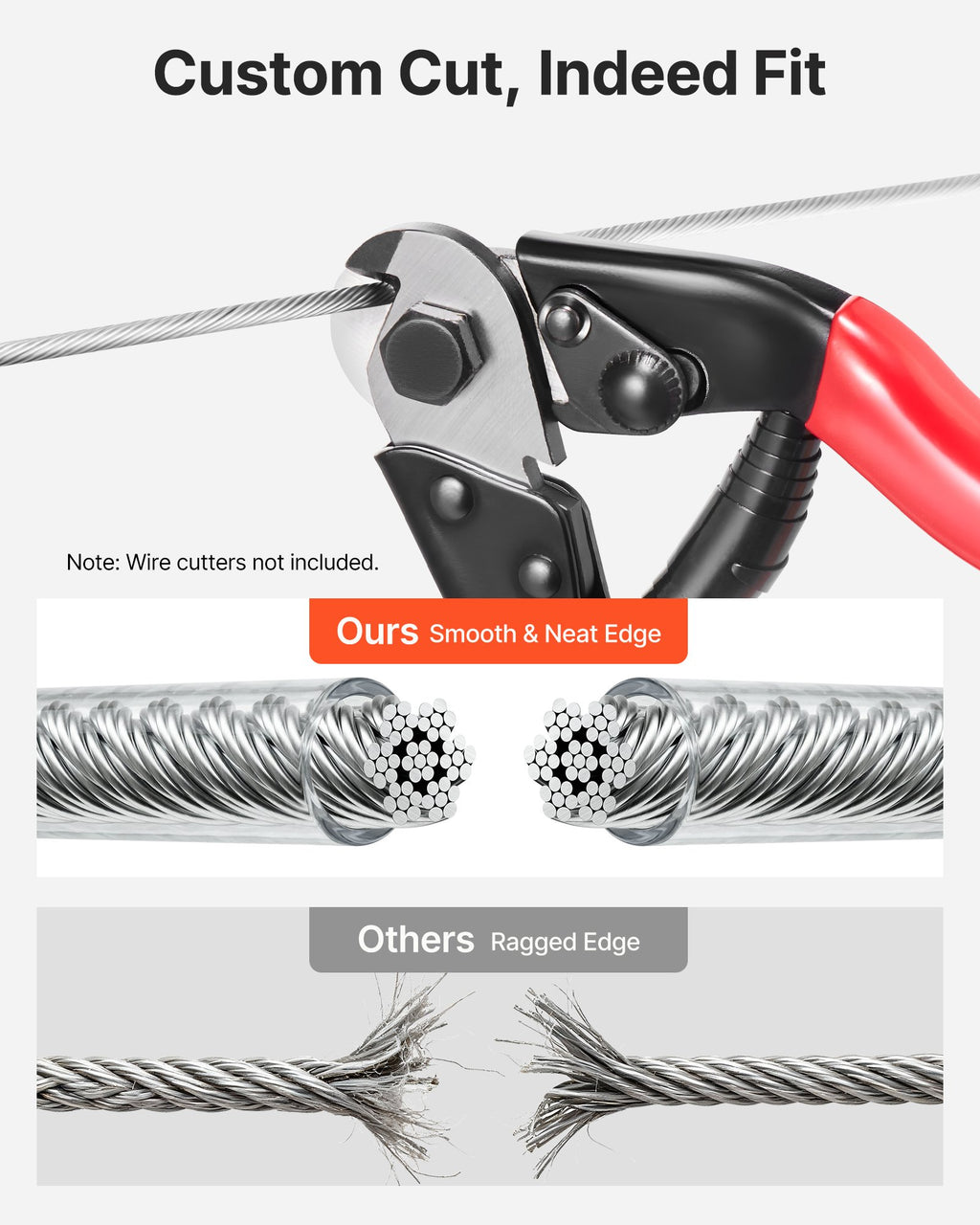 Plieninis trosas su priedais VEVOR QD304PVC-019, 35,1 m