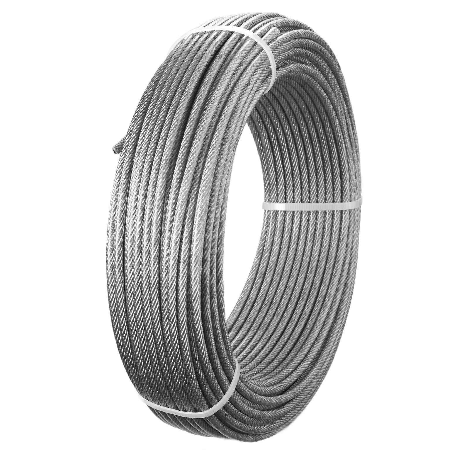 Plieninis trosas VEVOR QD304PVC-024, 61 m ilgio