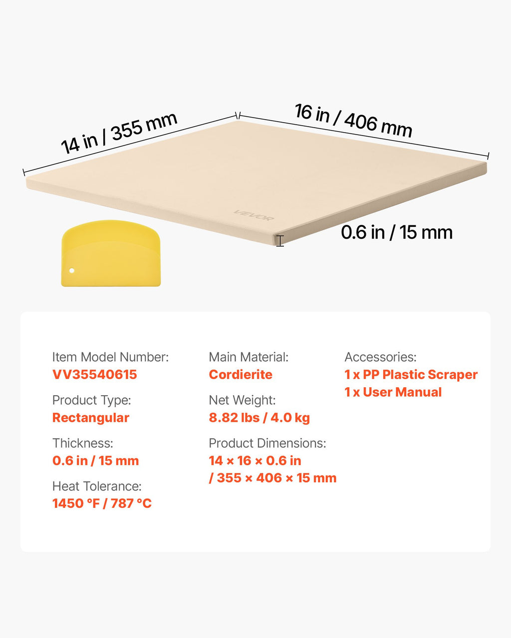 Picos akmuo VEVOR VV35540615, 406 x 355 mm