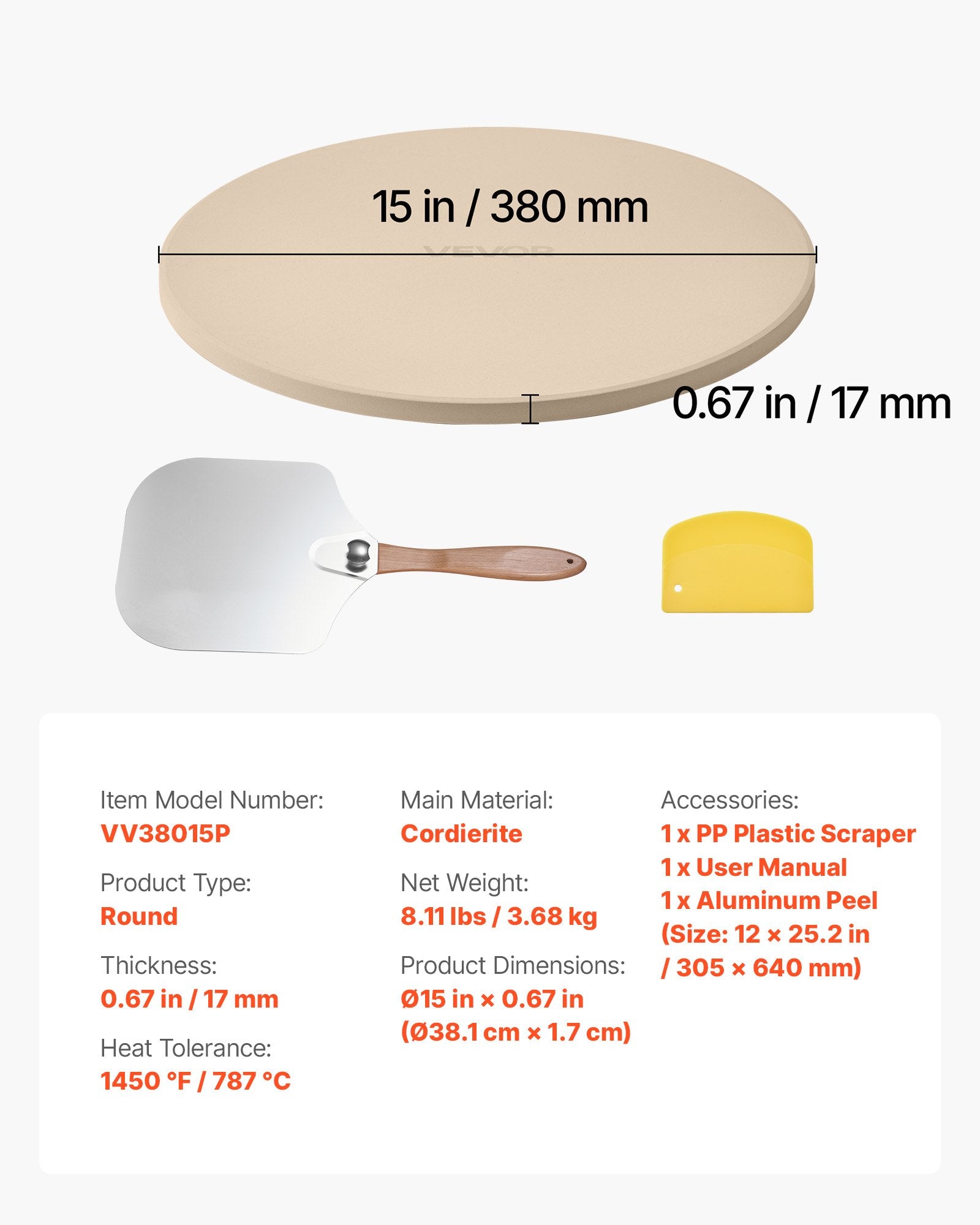 Picos akmuo VEVOR VV38015P, 381 mm