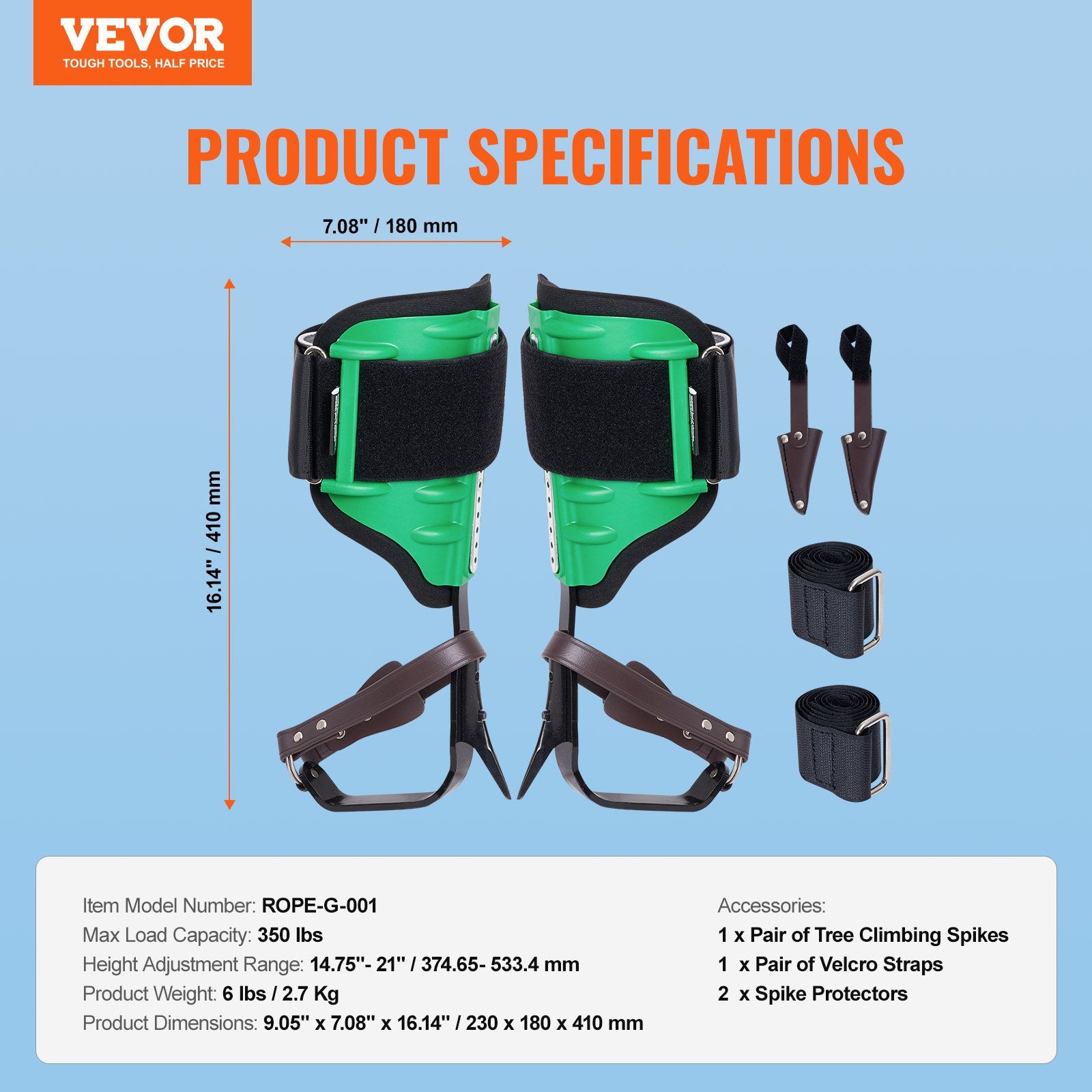 Lipynės į medžius VEVOR ROPE-G-001, 158 kg keliamoji galia
