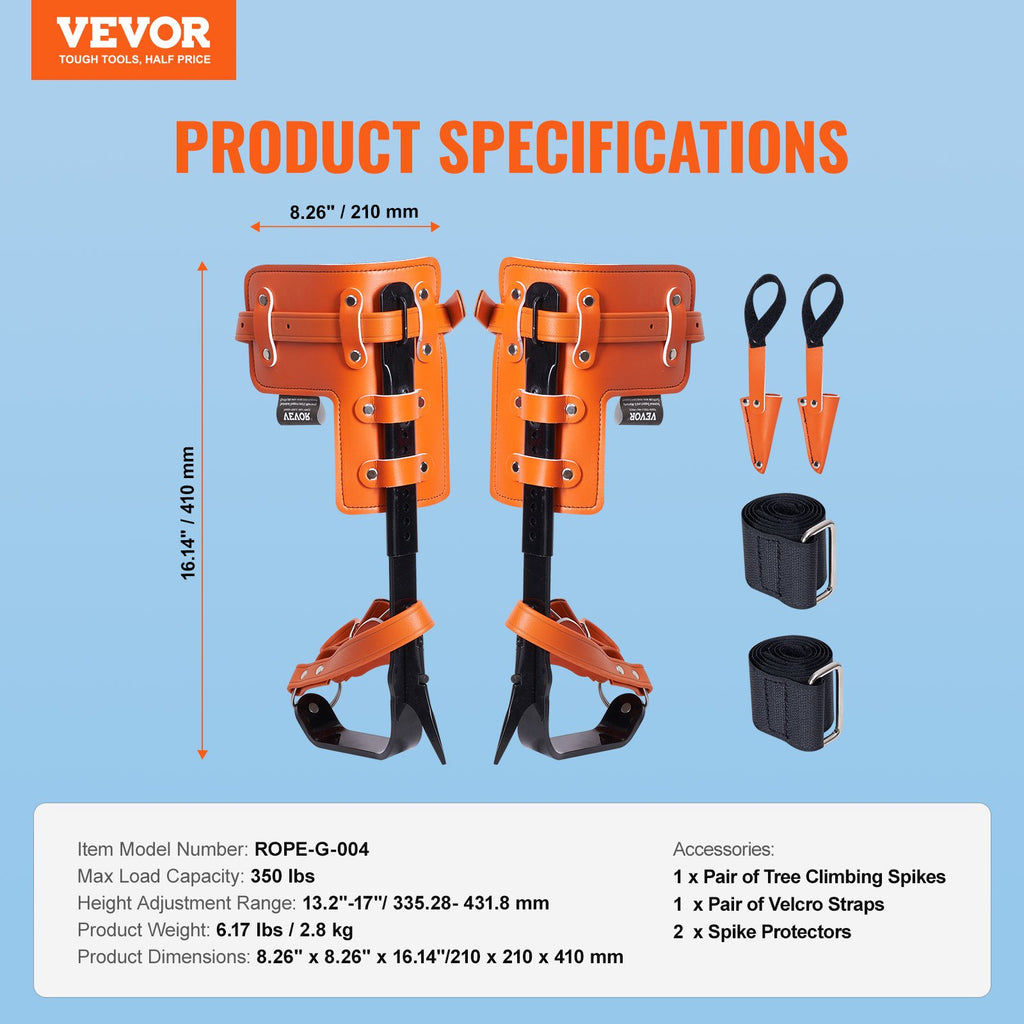 Medžių laipiojimo nagai VEVOR ROPE-G-004, 158 kg keliamoji galia