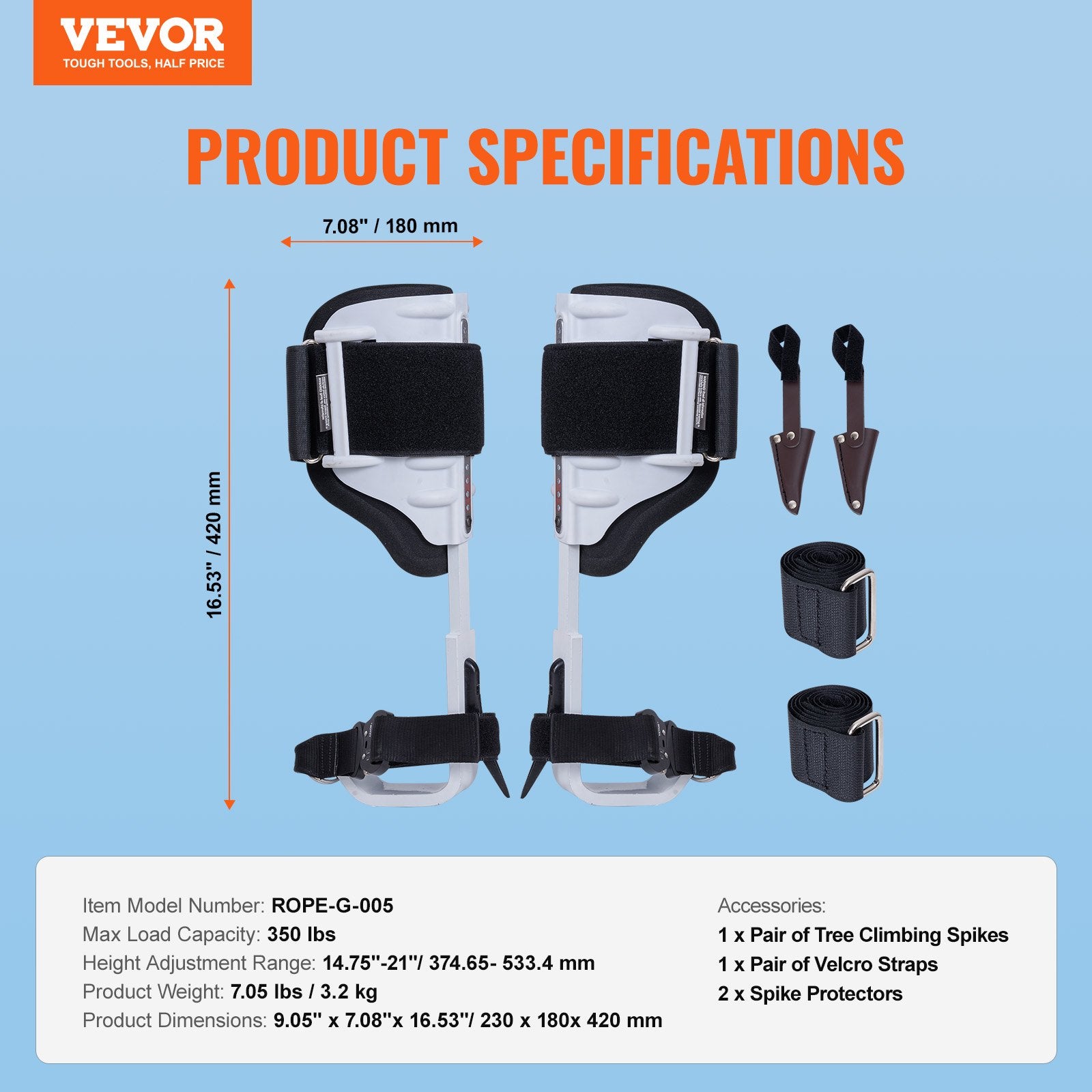 Lipynės medžiams VEVOR ROPE-G-005, 158 kg keliamoji galia