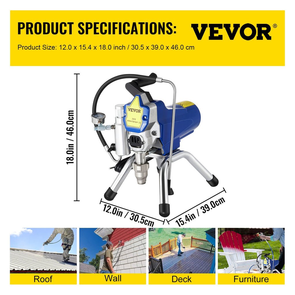 Beoris dažų purkštuvas VEVOR 2200W, 3000 PSI