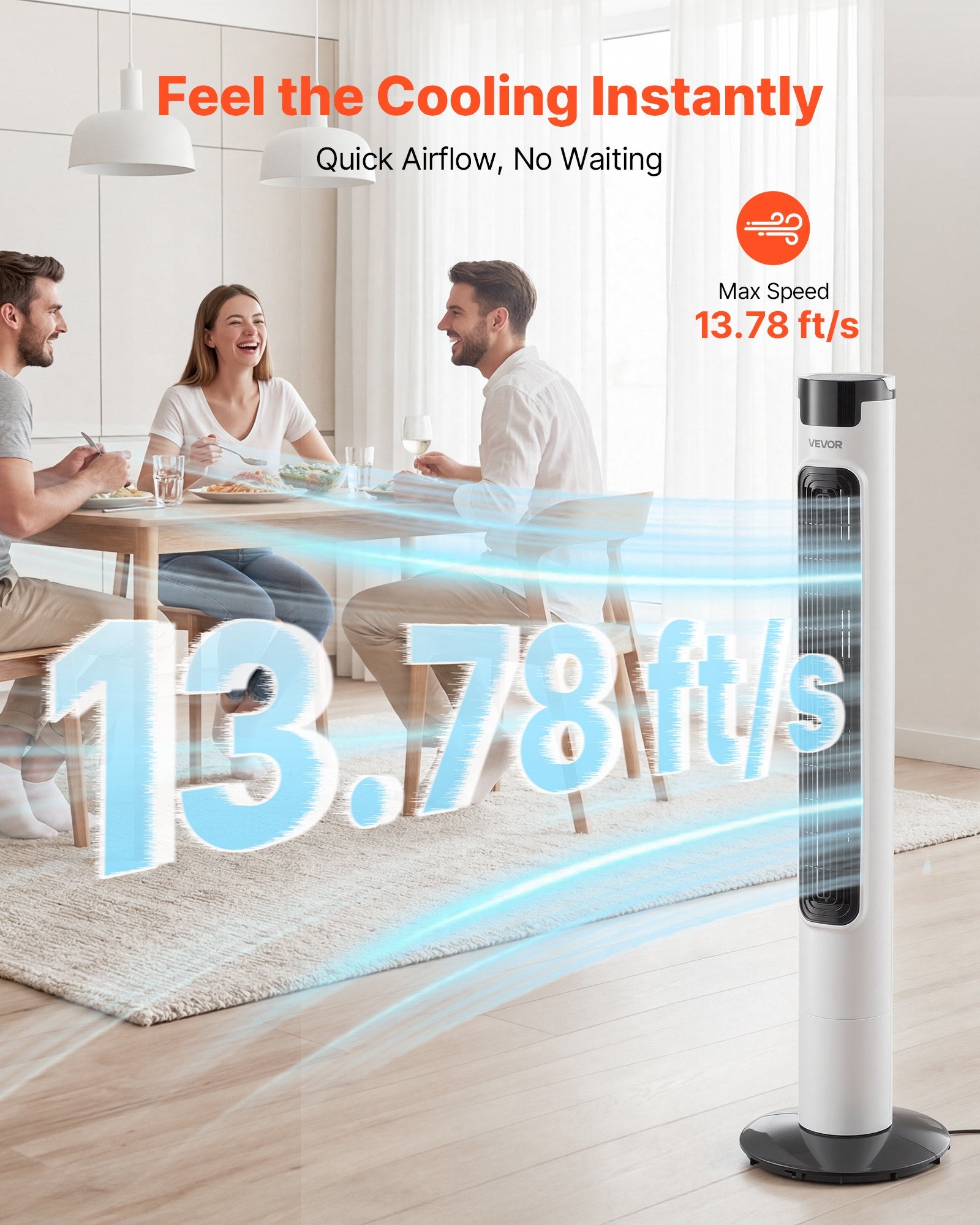 Bokštinis ventiliatorius VEVOR LG38-01R, 50 W