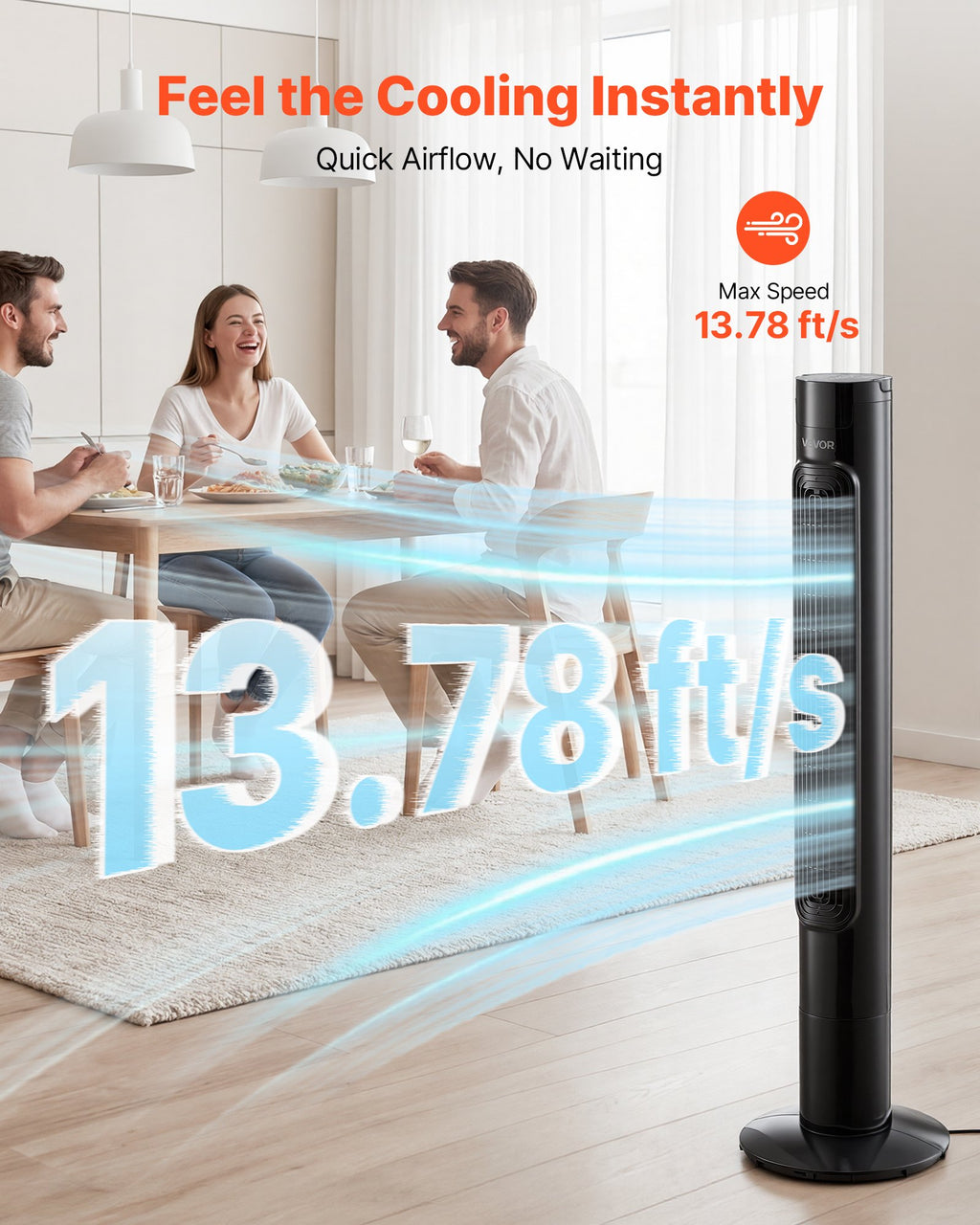Bokštinis ventiliatorius VEVOR LG38-01R, 50 W