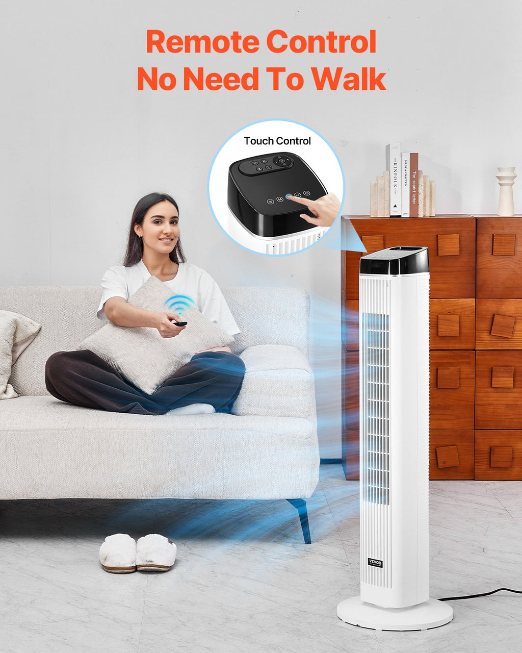 Bokštinis ventiliatorius VEVOR FTS008R, 60 W